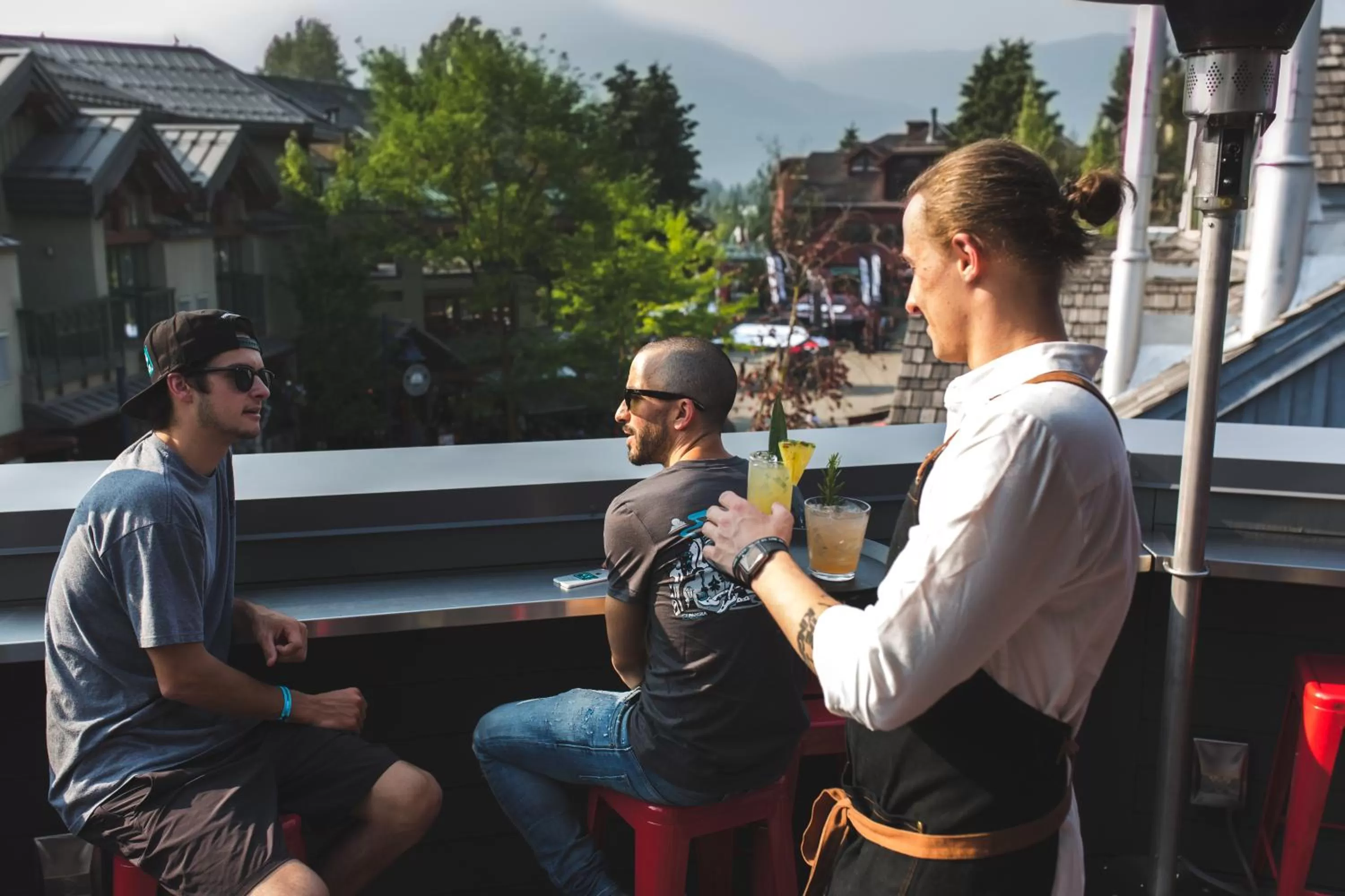 Patio in Pangea Pod Hotel