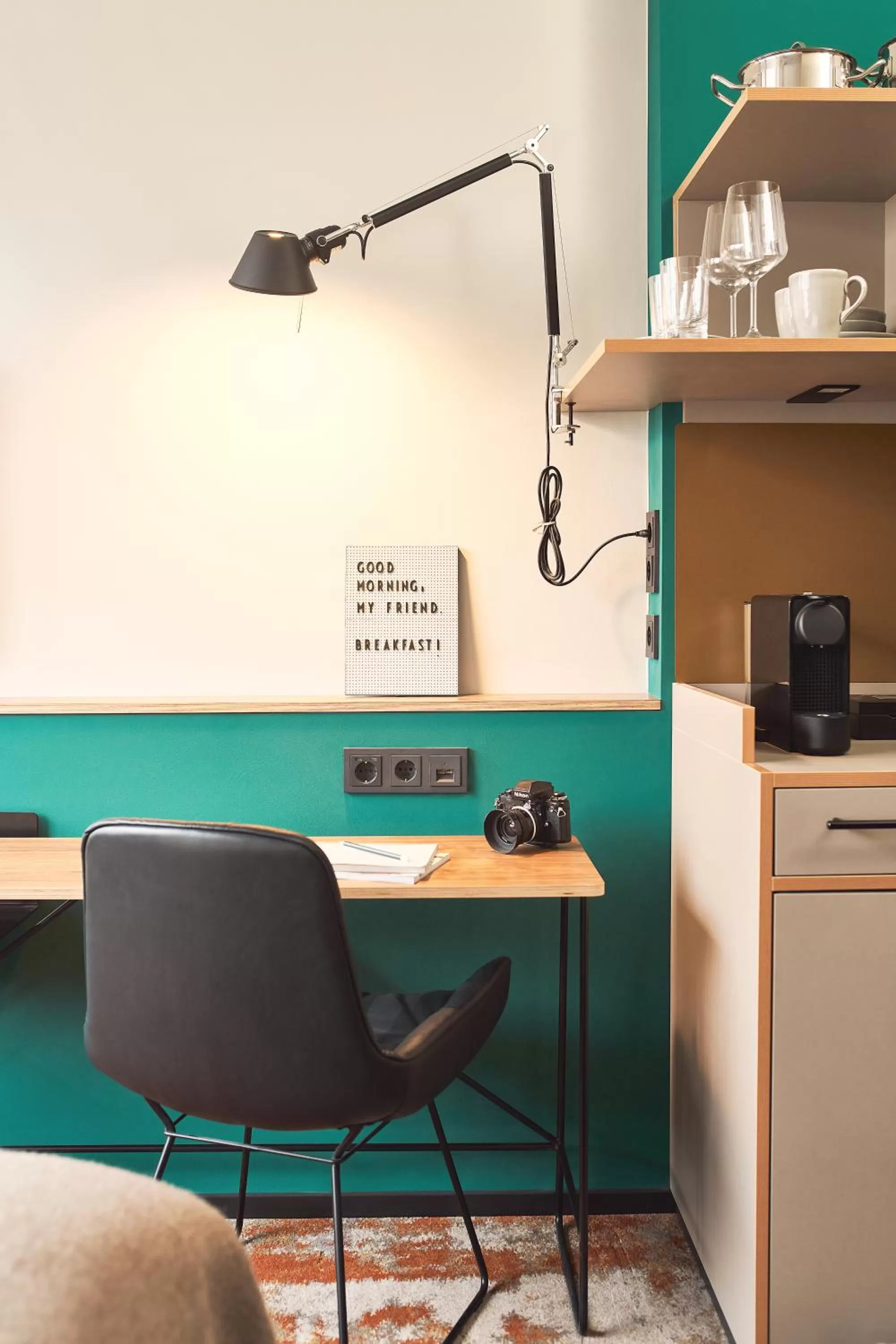 Kitchen or kitchenette in hood house