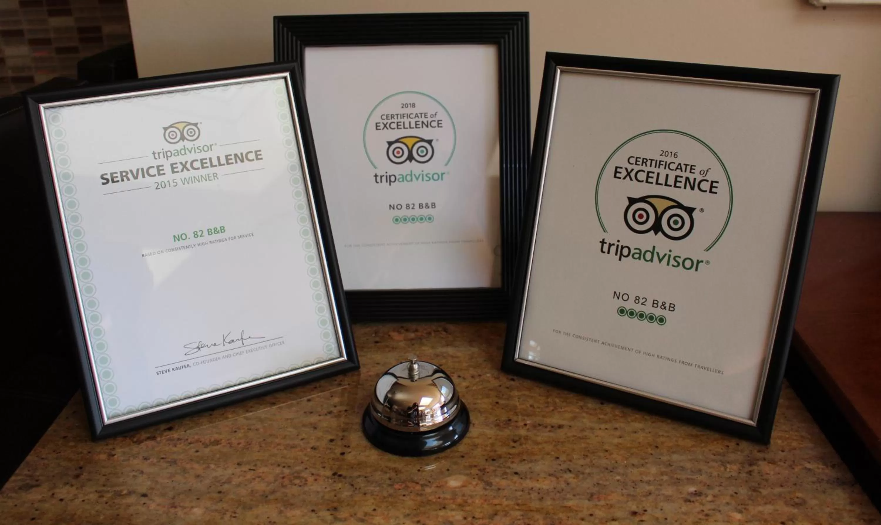 Certificate/Award in No. 82 B&B