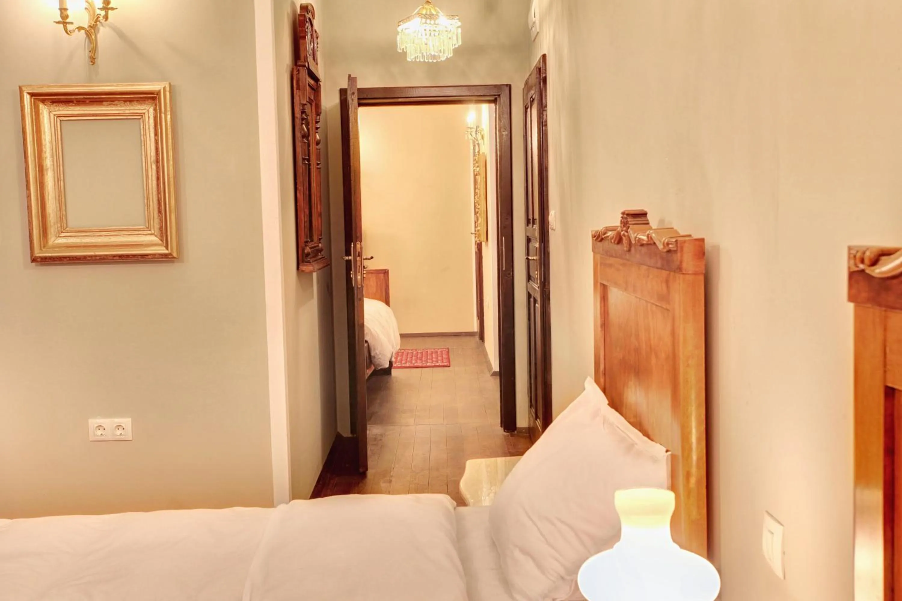 Bed in Hotel Evmolpia