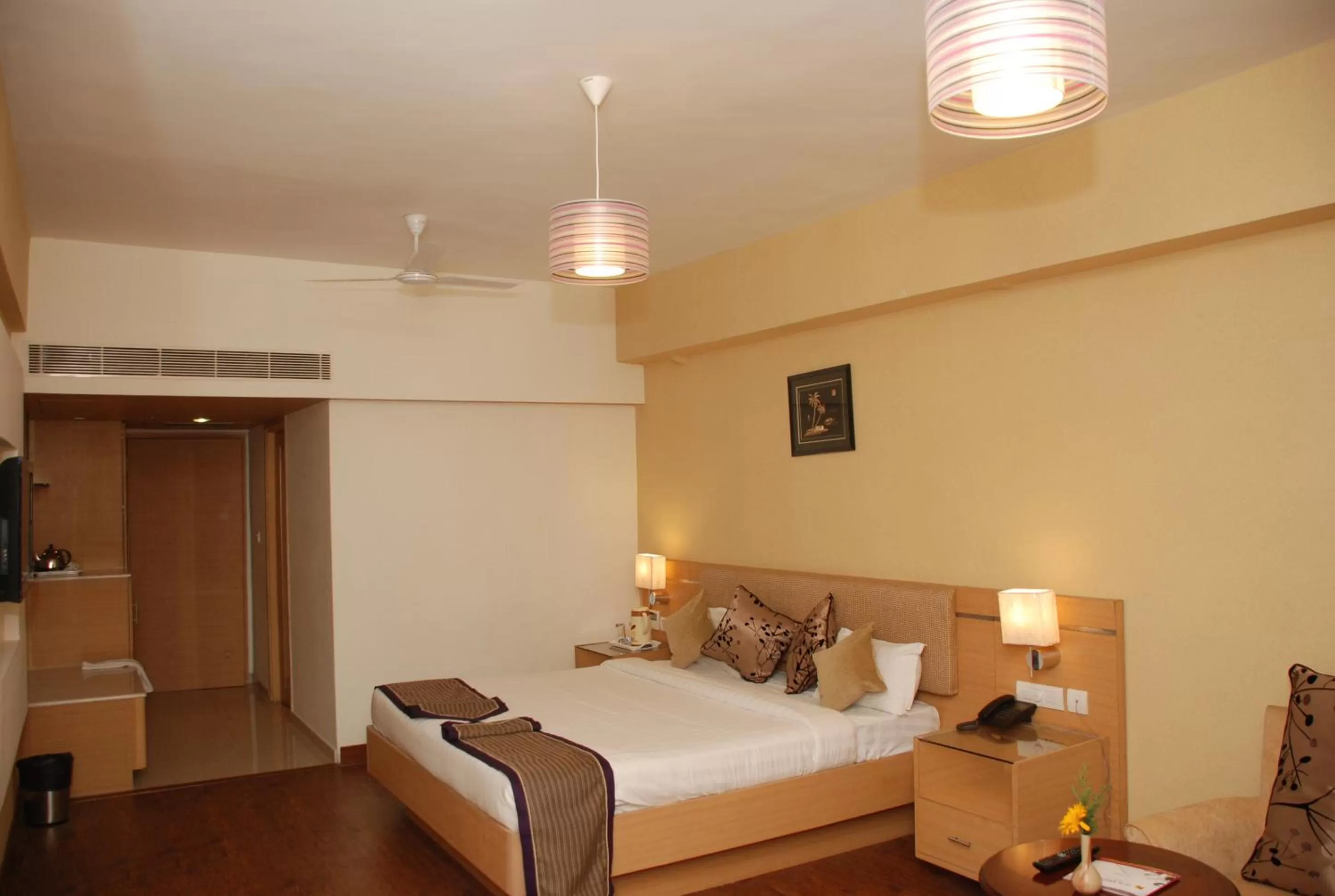 Photo of the whole room, Bed in PLA Krishna Inn