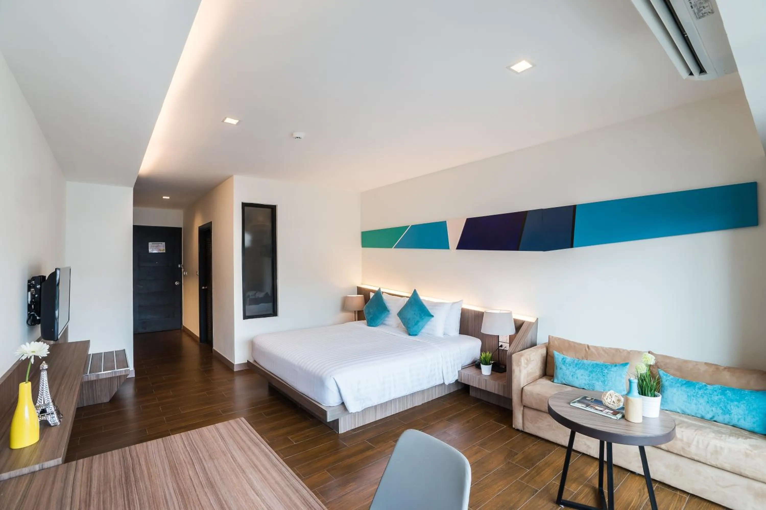 Bed in J Inspired Hotel Pattaya