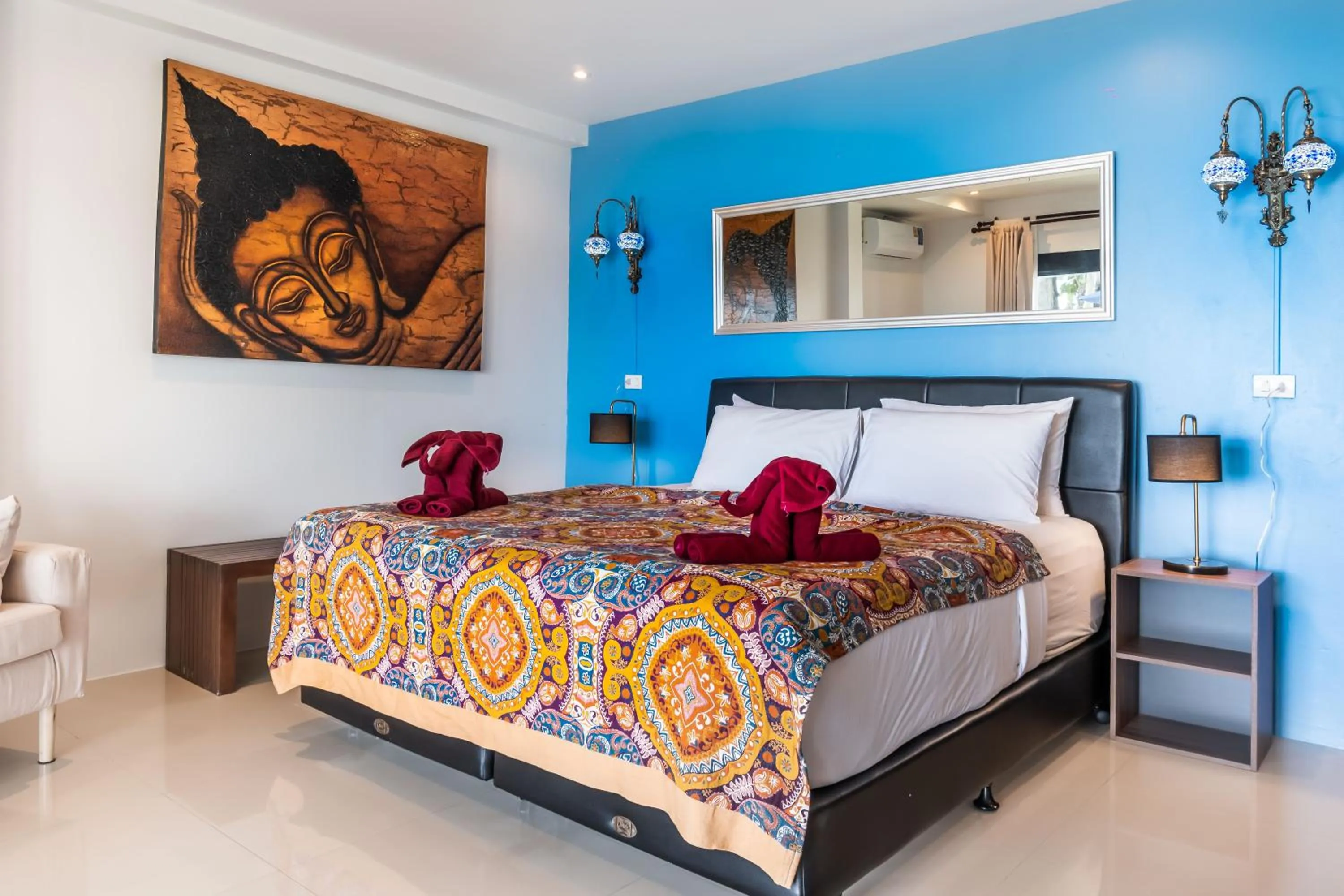 Bed in Crystal Bay Beach Resort