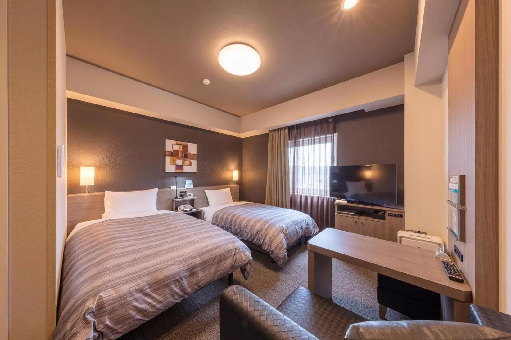 Photo of the whole room, Bed in Hotel Route-Inn Kurashiki Mizushima