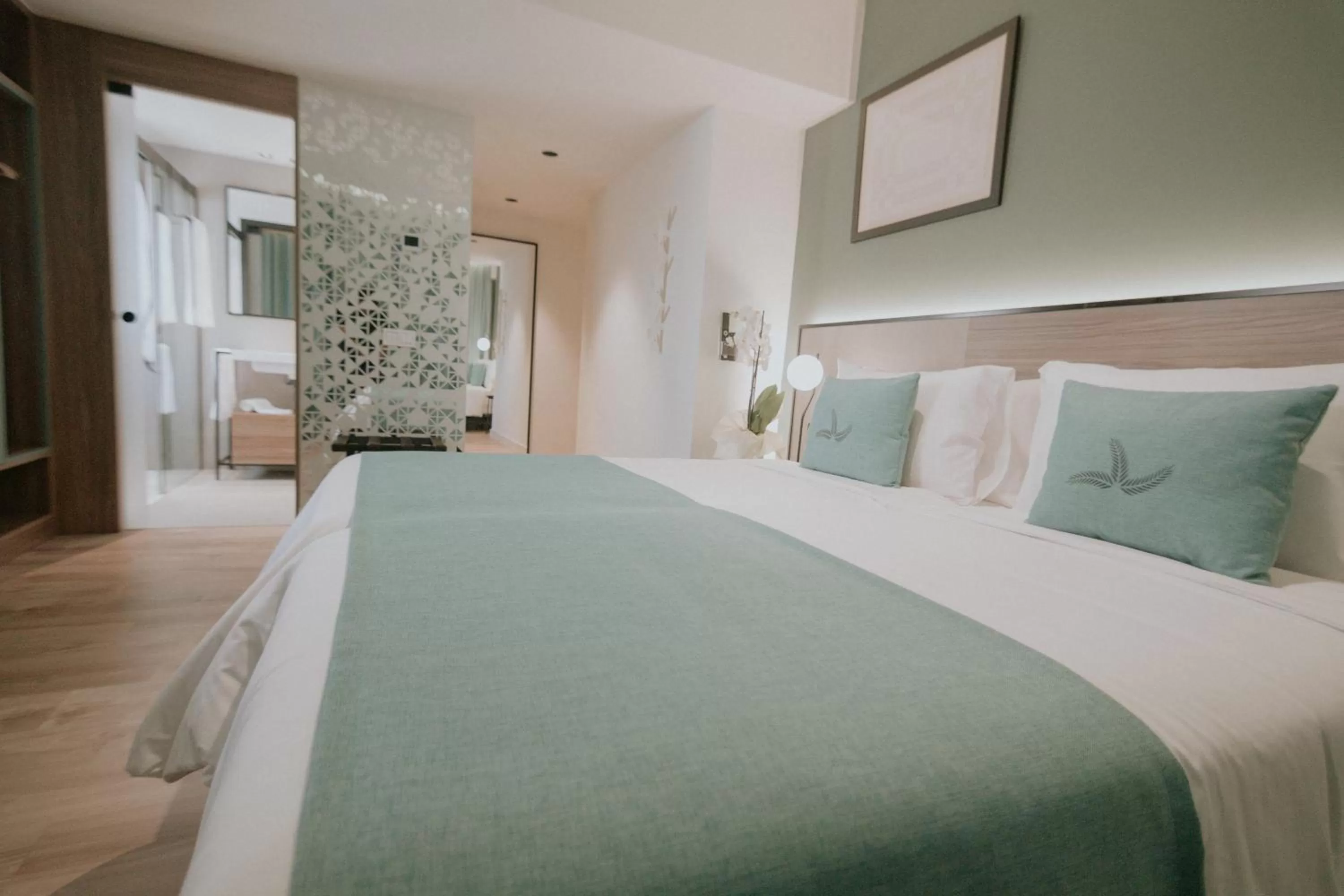 Bed in Catalina Plaza Hotel Sostenible