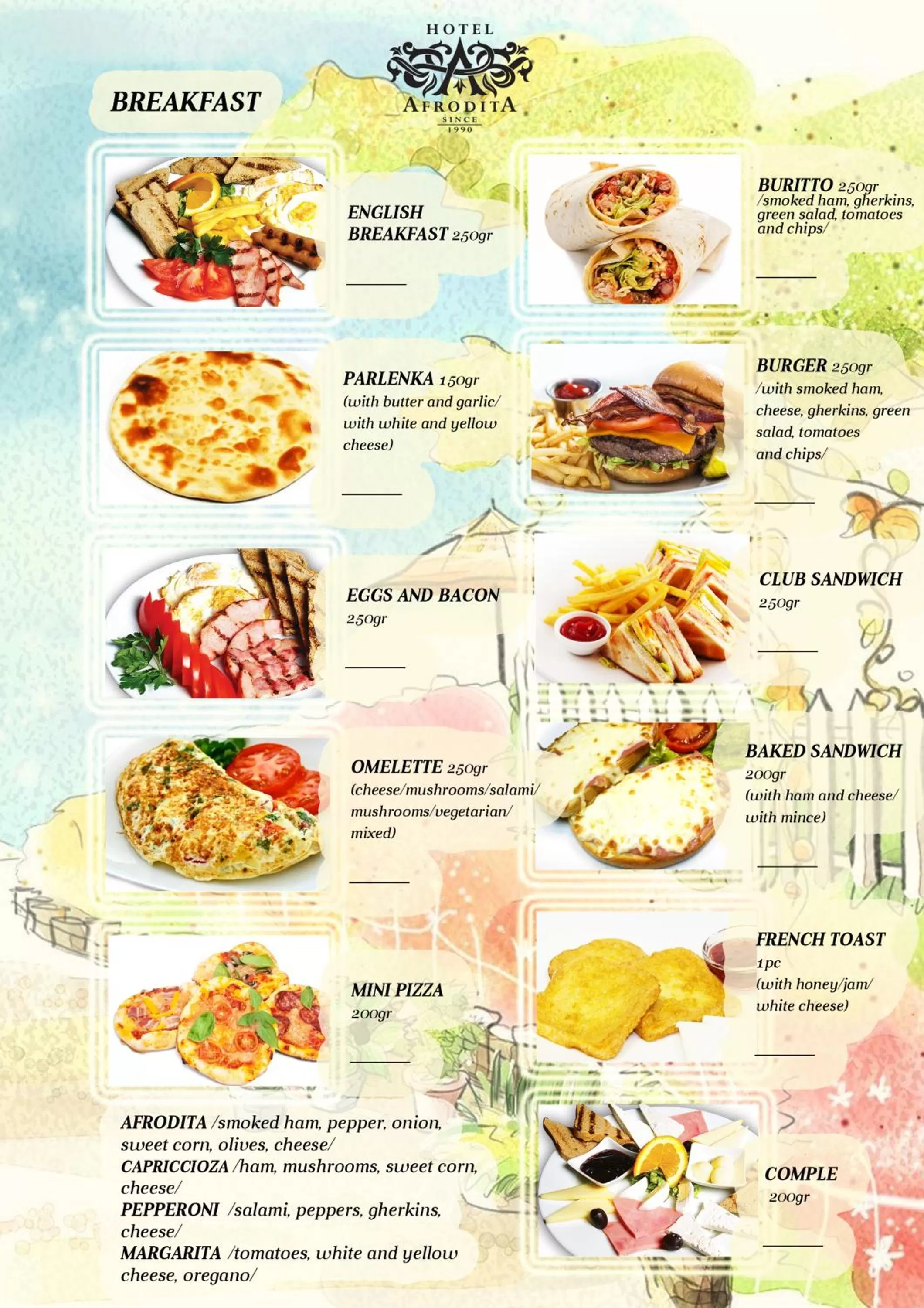 Breakfast in Hotel Afrodita Dimitrovgrad BG