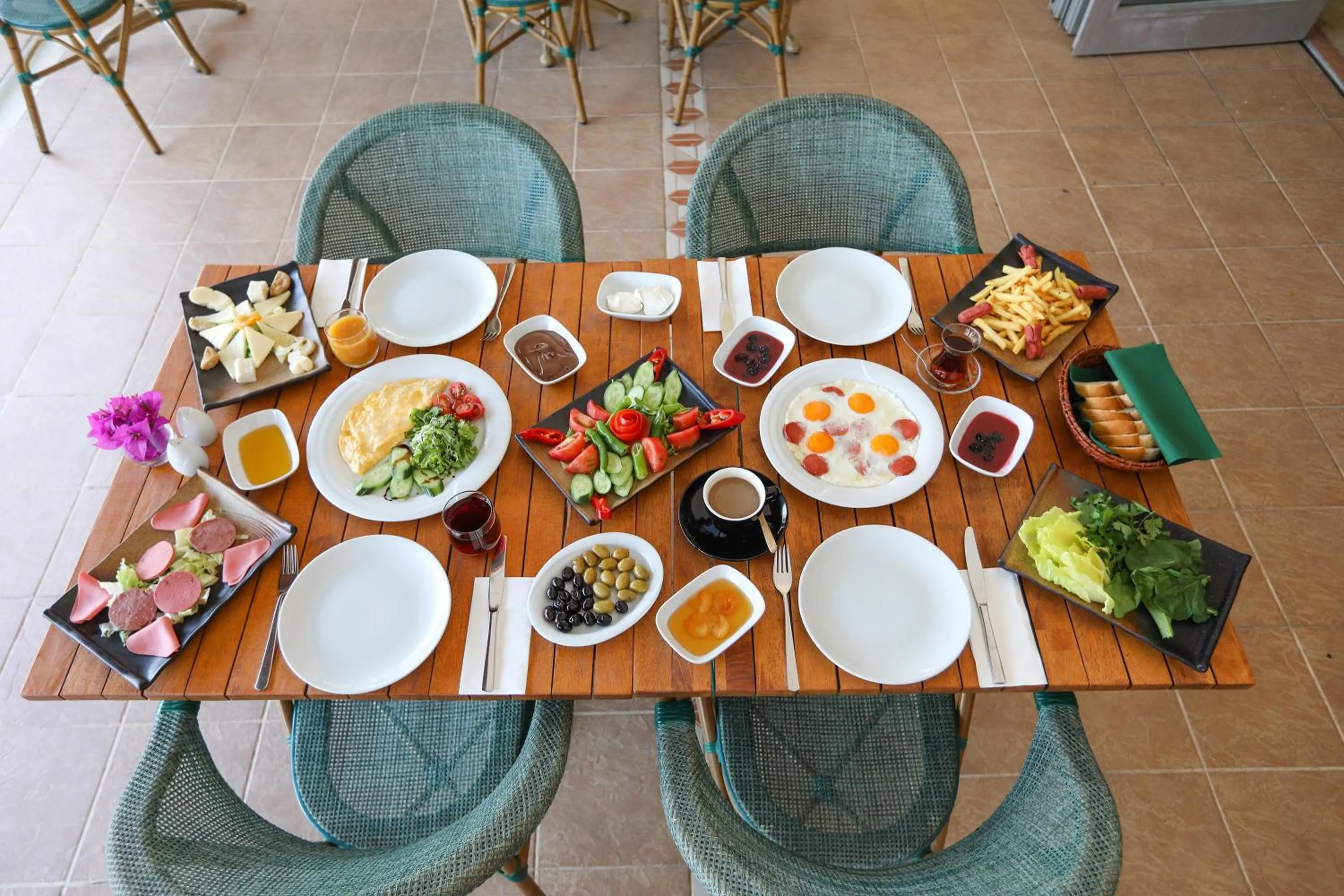 Continental breakfast in Happy Hotel Kalkan