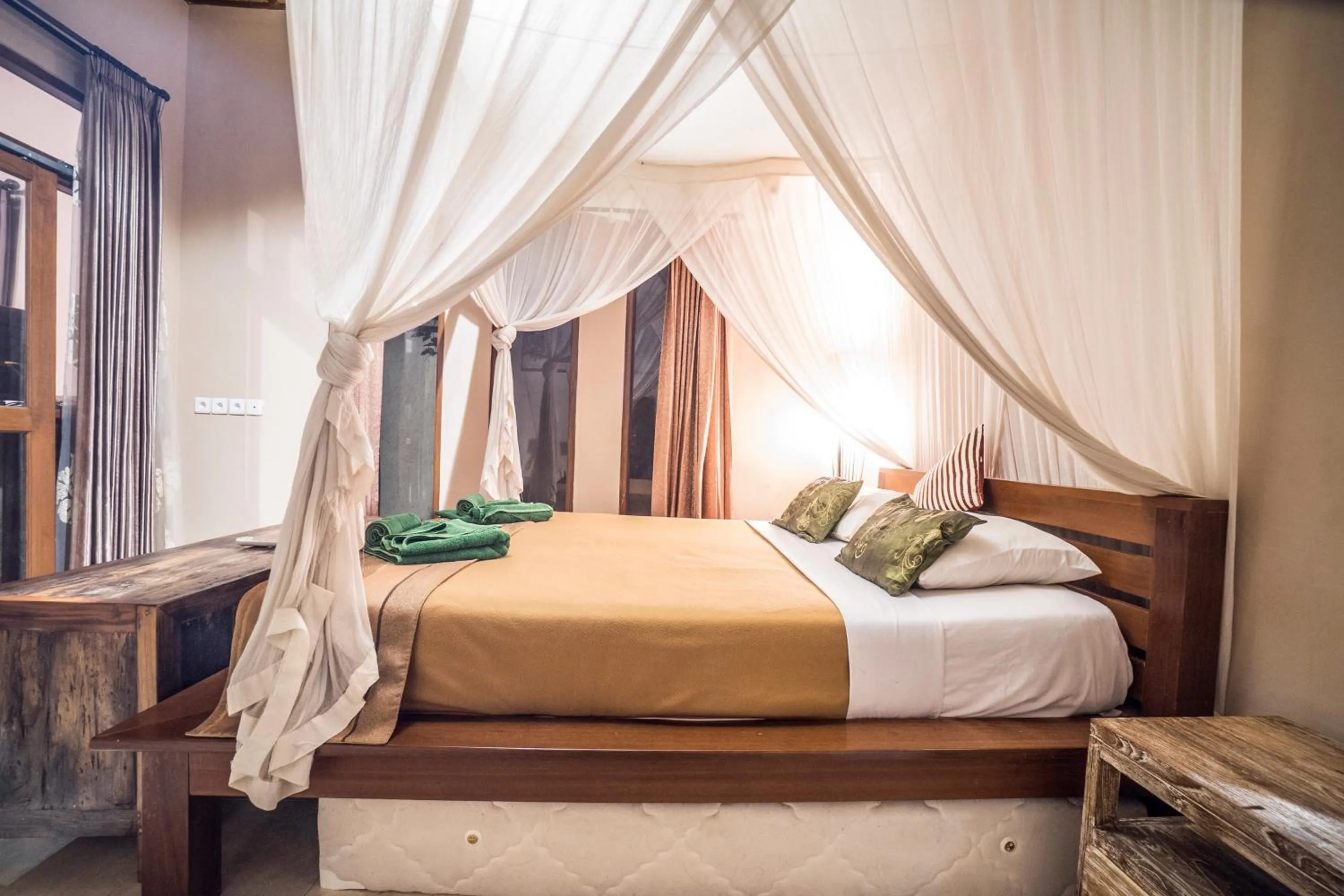 Bedroom, Bed in Gajah Biru Bungalows