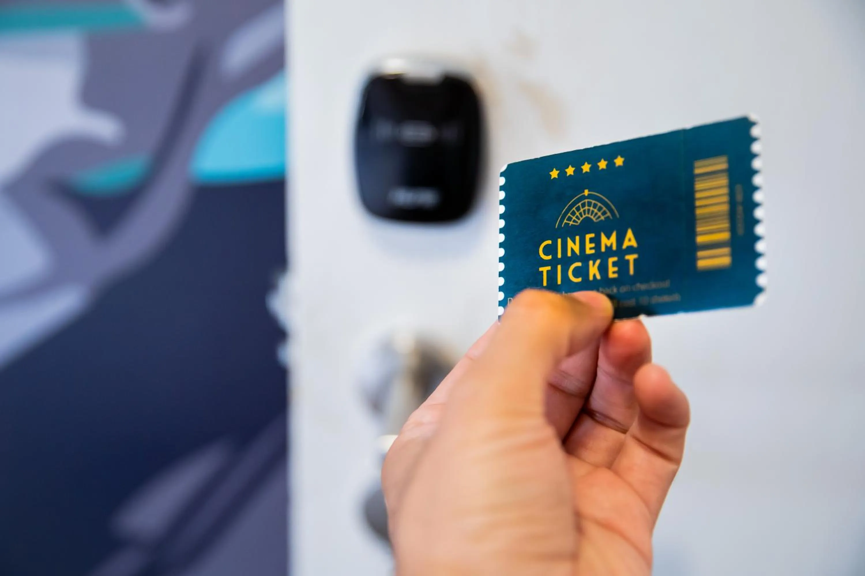 Text overlay in Cinema Hostel Jerusalem