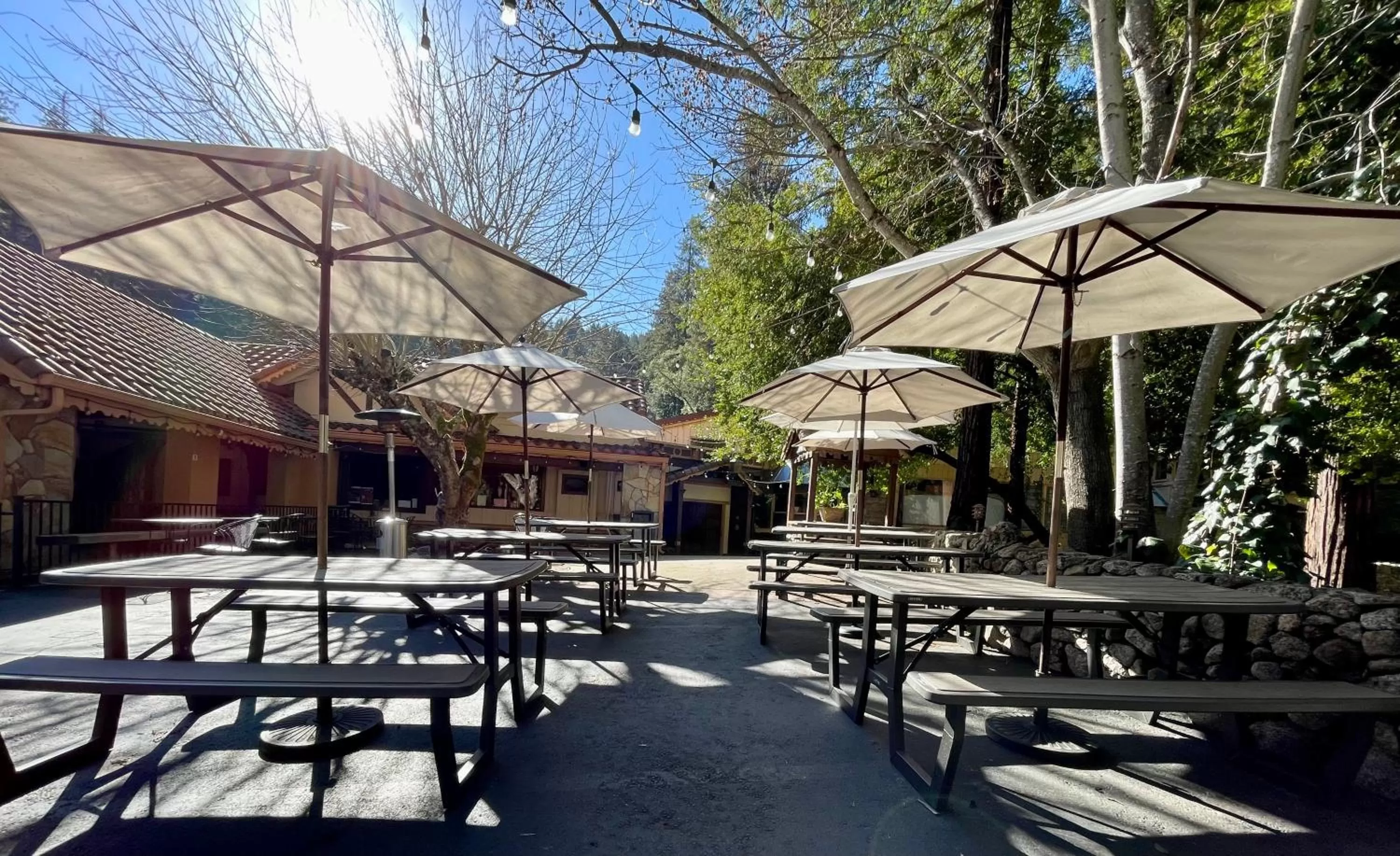 Patio in The Historic Brookdale Lodge, Santa Cruz Mountains