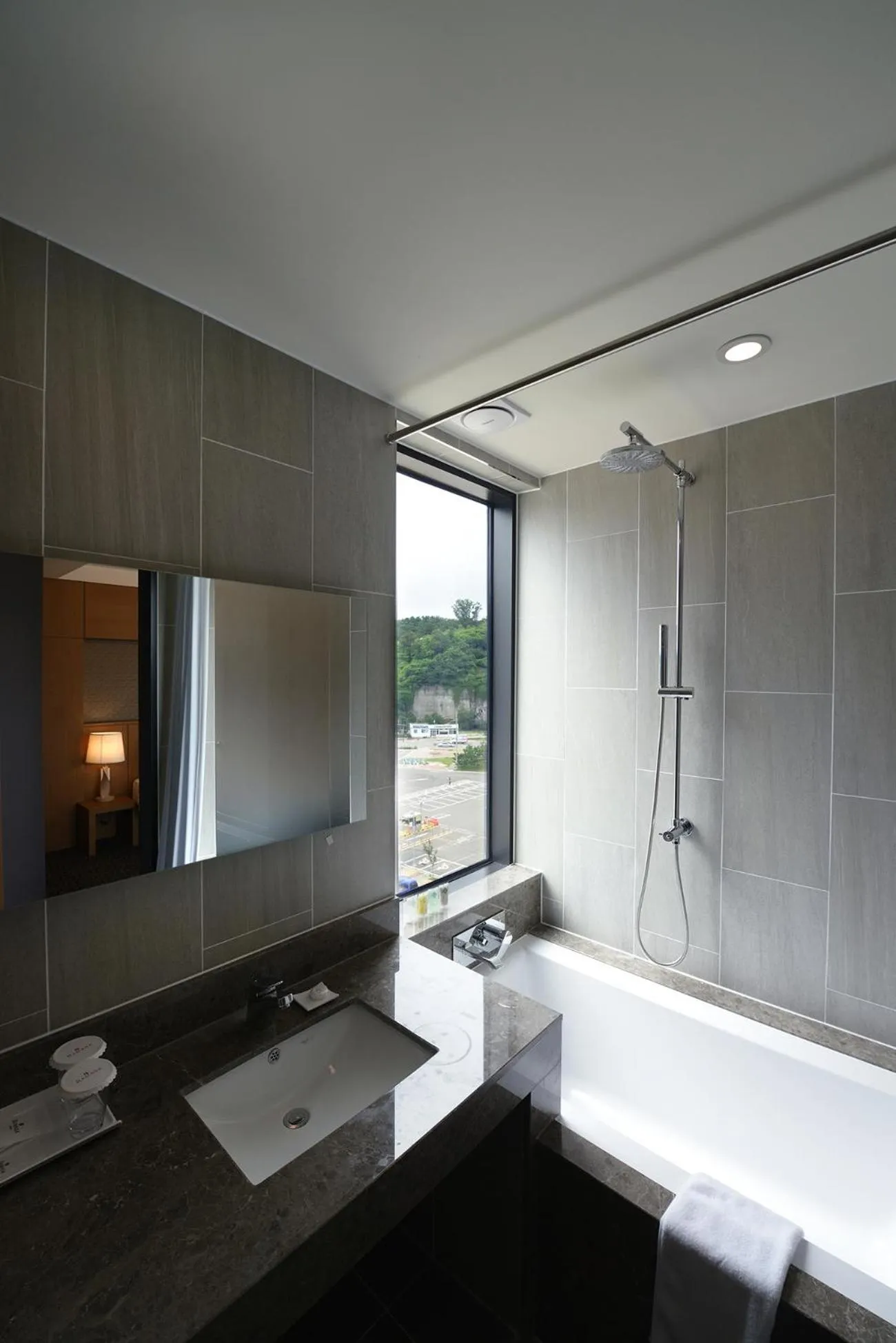 Bathroom, Bed in Ramada by Wyndham Gangwon Sokcho