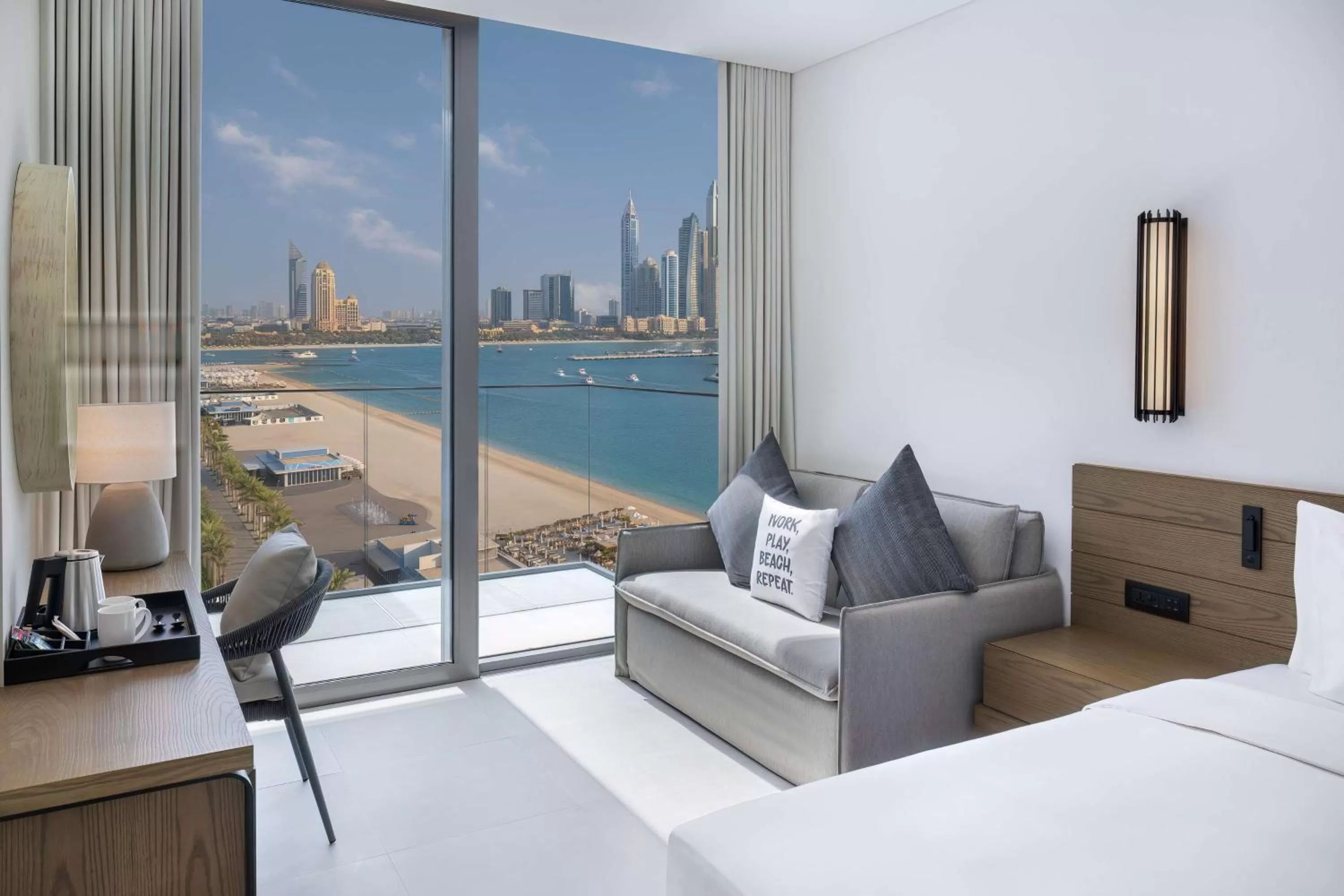 Bedroom, Bed in Radisson Beach Resort Palm Jumeirah