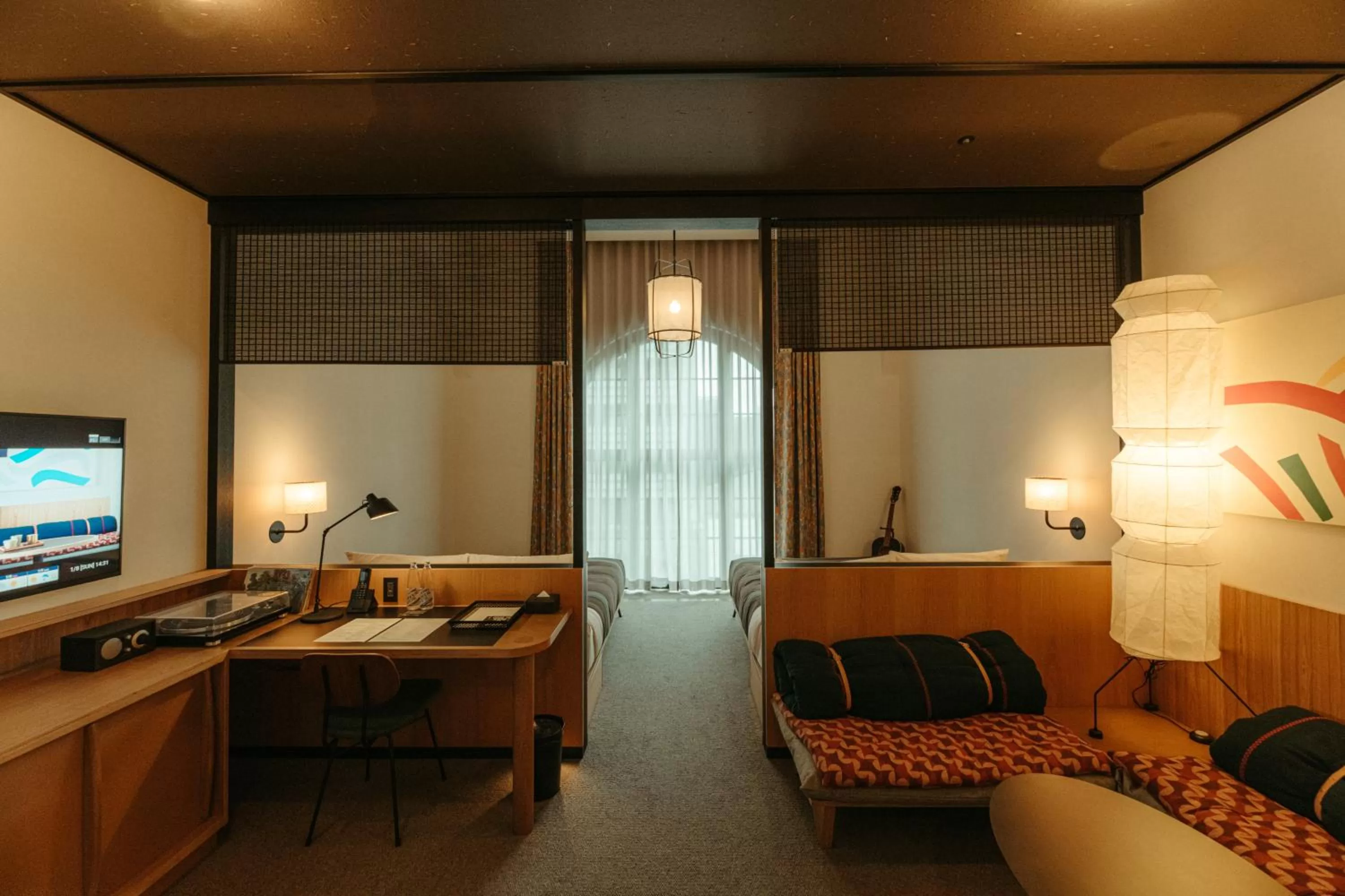 Communal lounge/ TV room, Bed in Ace Hotel Kyoto