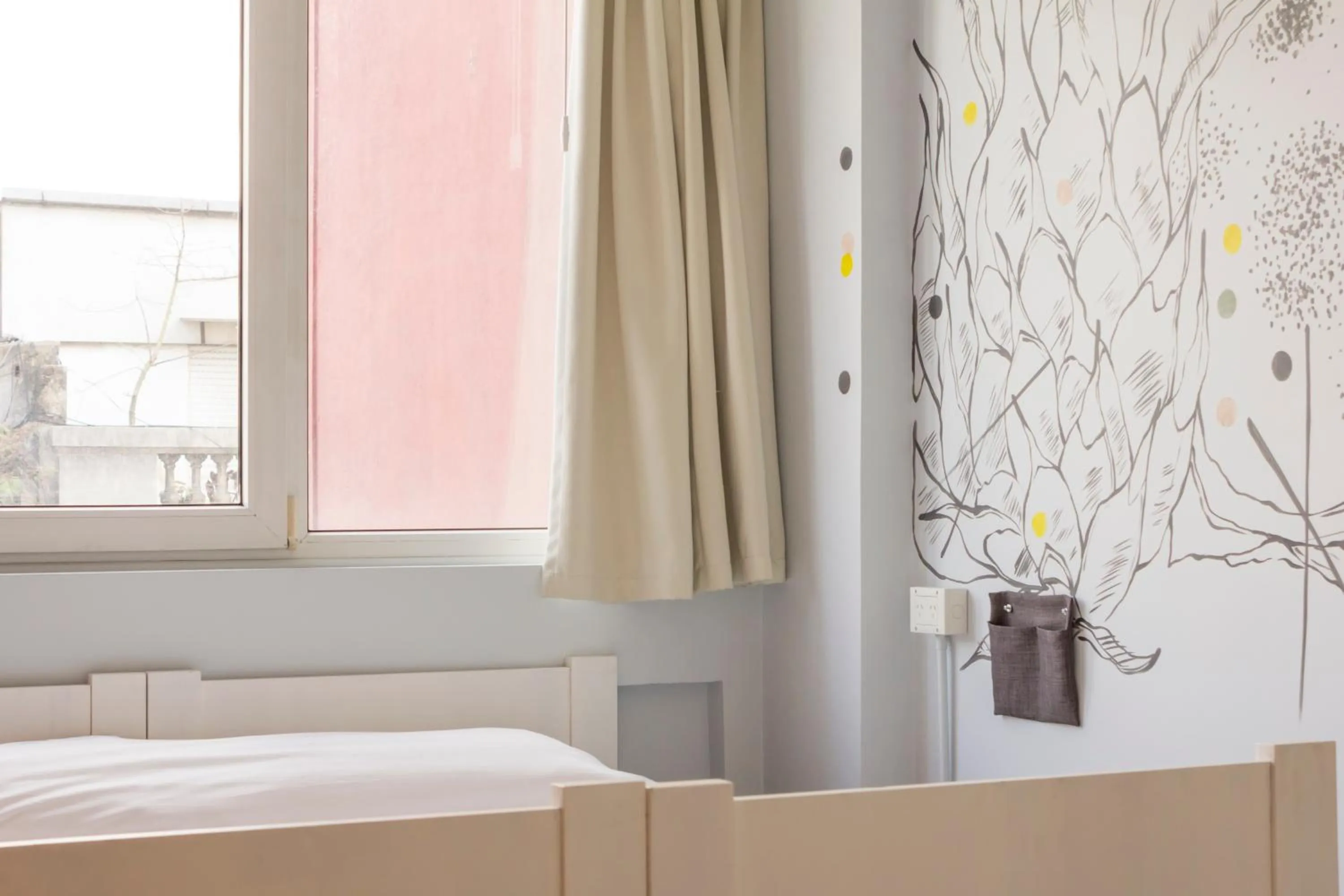 Decorative detail, Bed in Circus Hostel