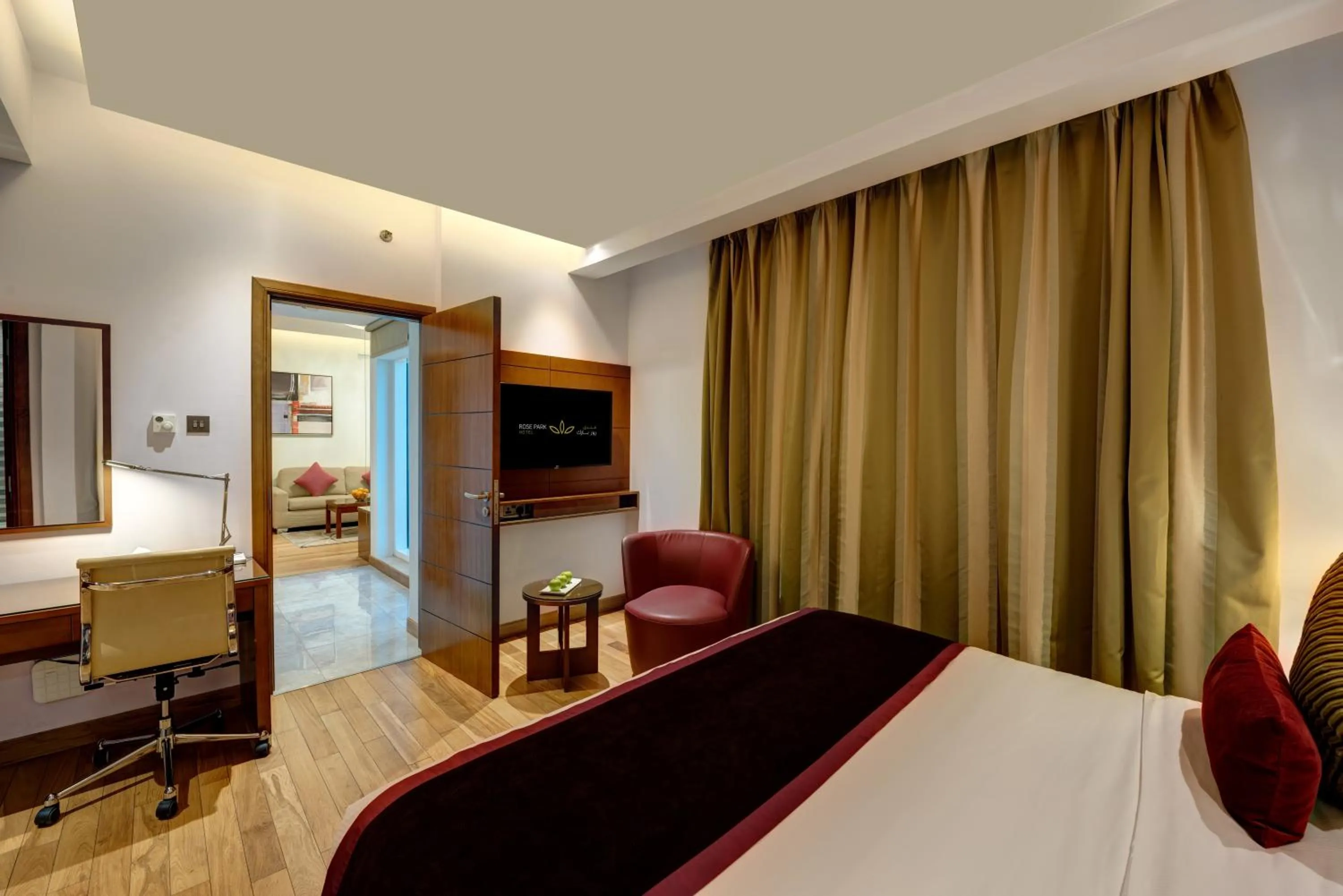 Bedroom, Bed in Rose Park Hotel - Al Barsha, Opposite Metro Station