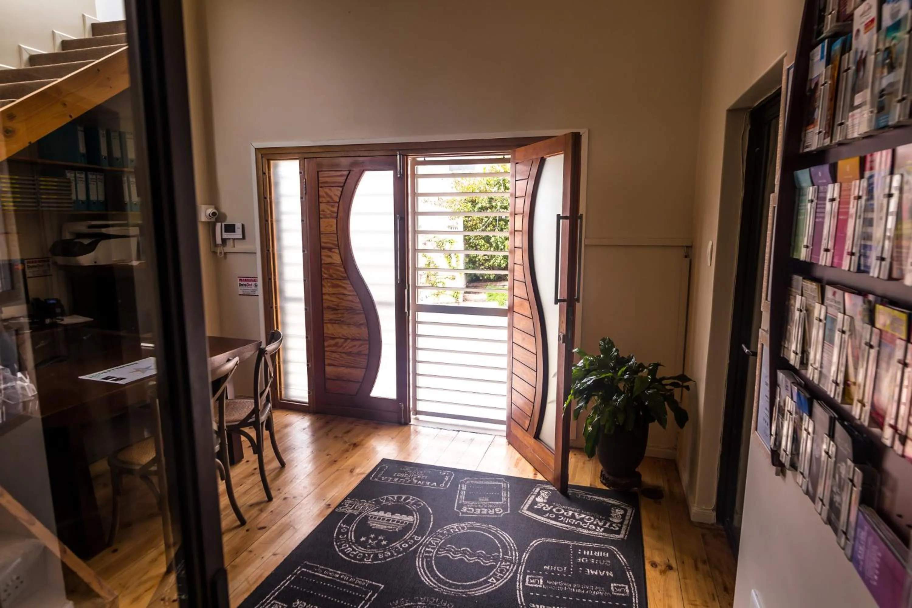 Facade/entrance in Point B Guest House -Sustainable Solar Energy