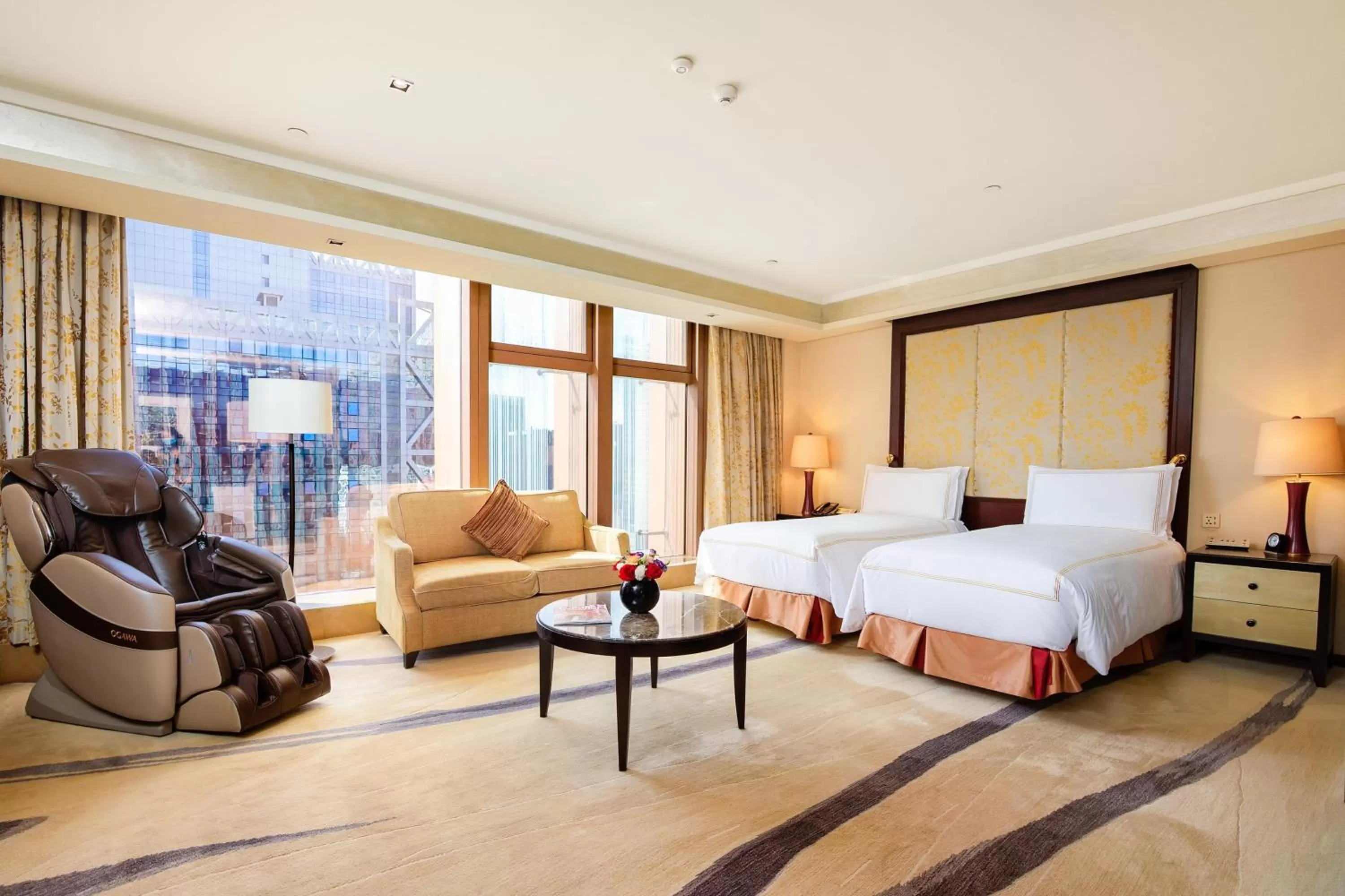 Living room, Bed in Fairmont Beijing