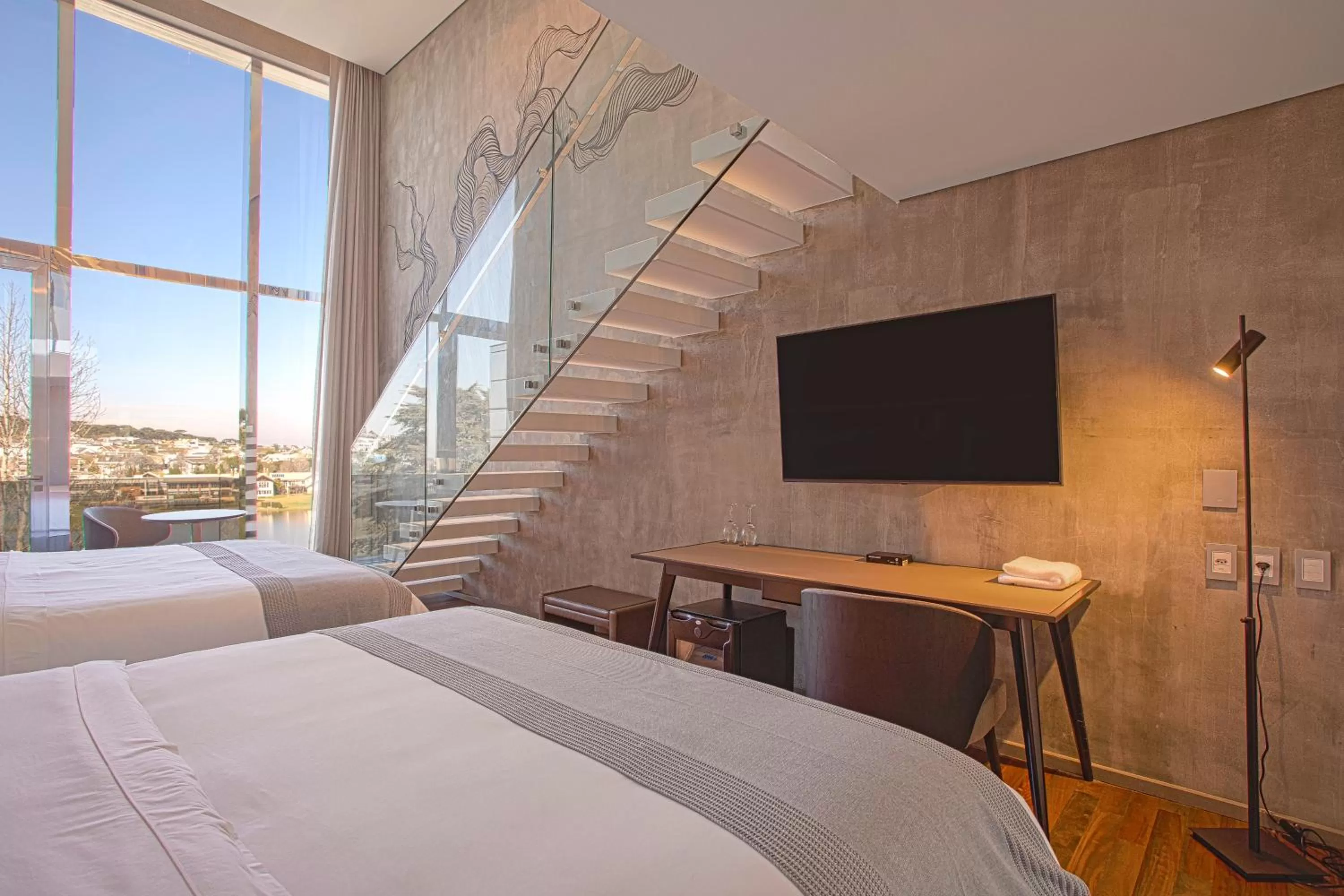 TV and multimedia, Bed in Suryaa Hotel Pinhais, Curio Collection by Hilton