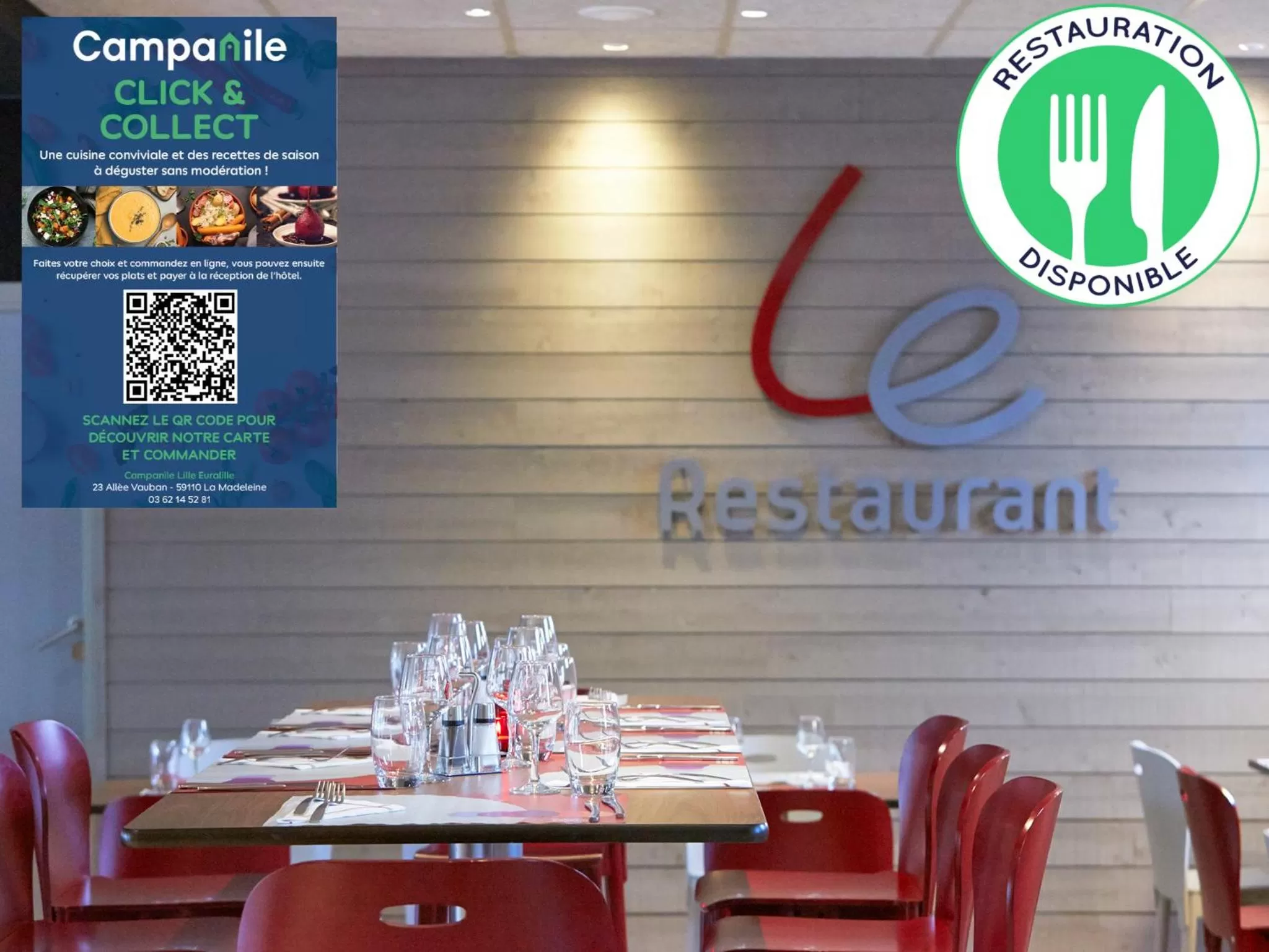 Restaurant/places to eat in Campanile Lille Euralille