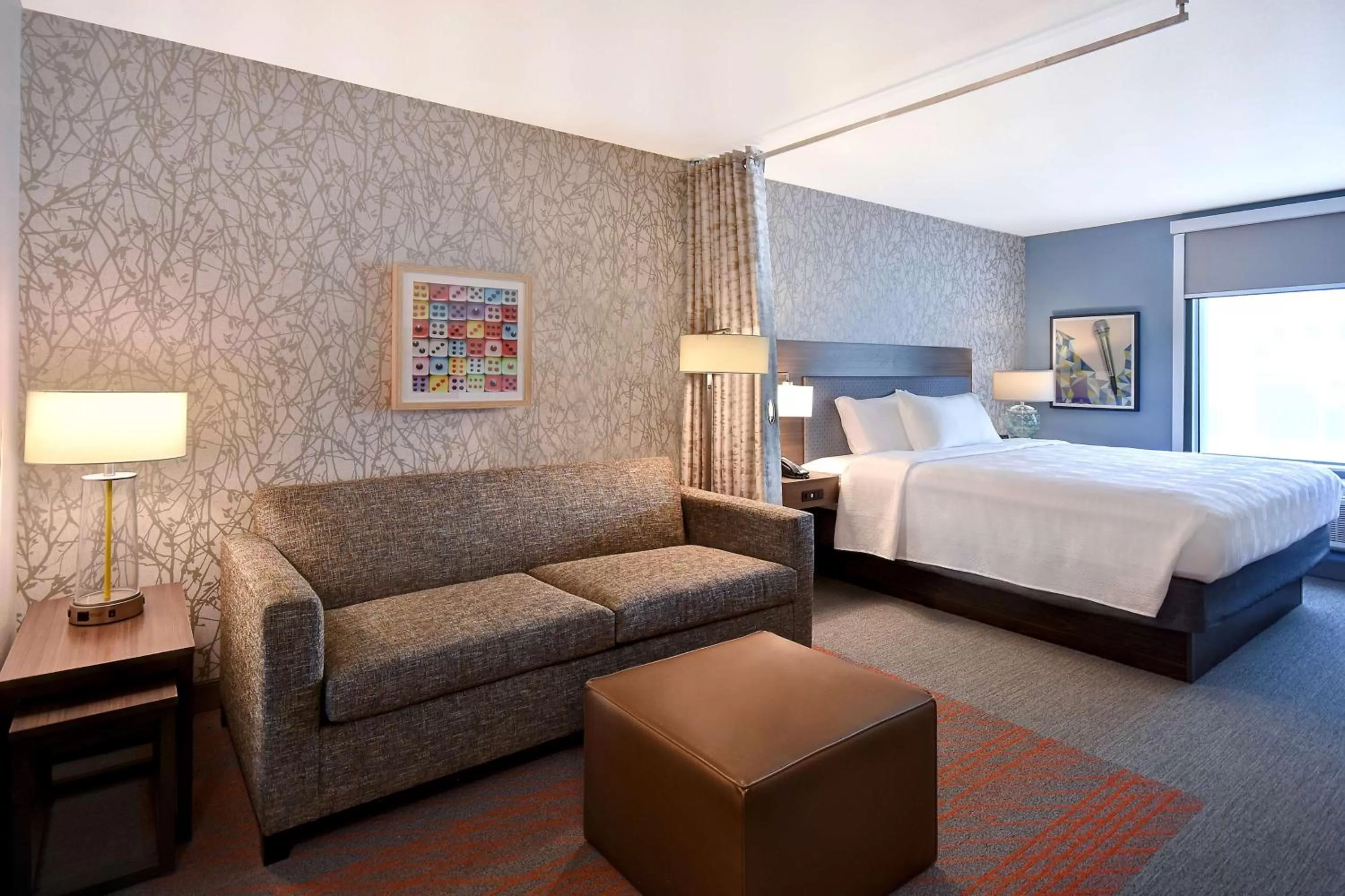 Living room, Bed in Home2 Suites by Hilton Las Vegas Convention Center - No Resort Fee