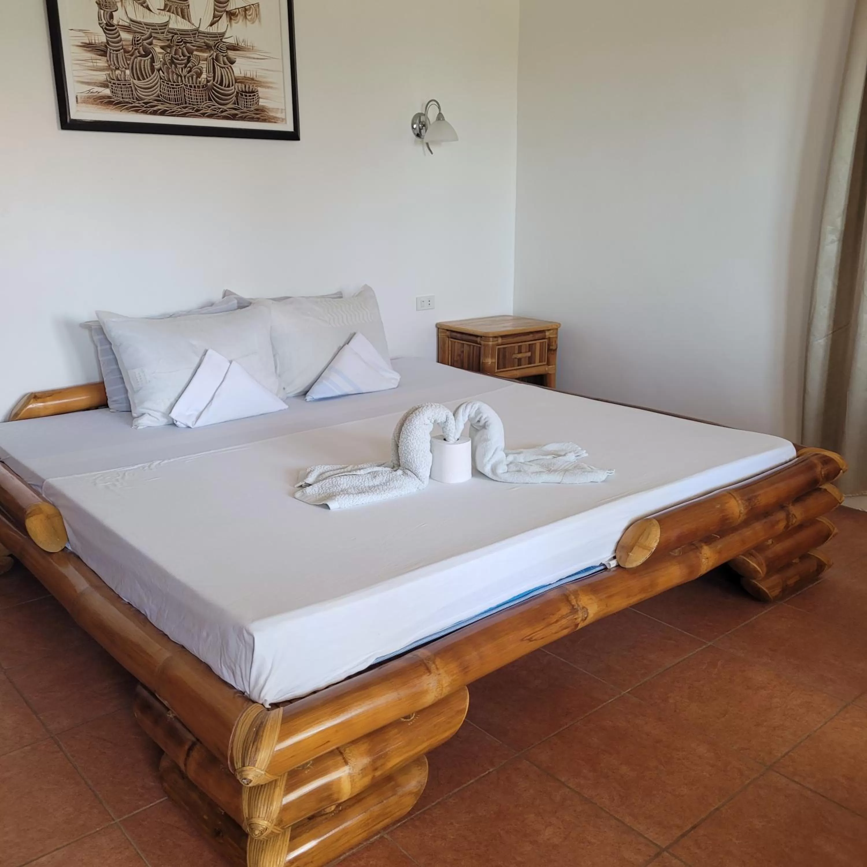 Bed in Tauig Beach Resort