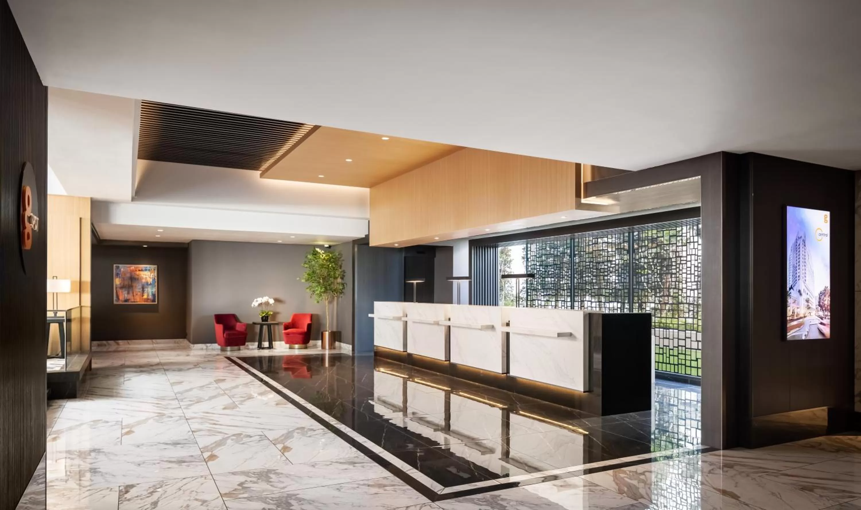 Lobby or reception in G Hotel Gurney