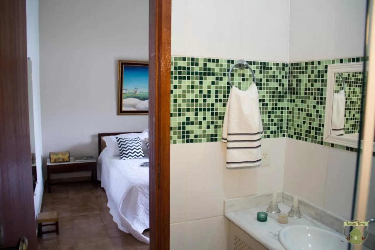 Bed in Pousada Nossa Terra