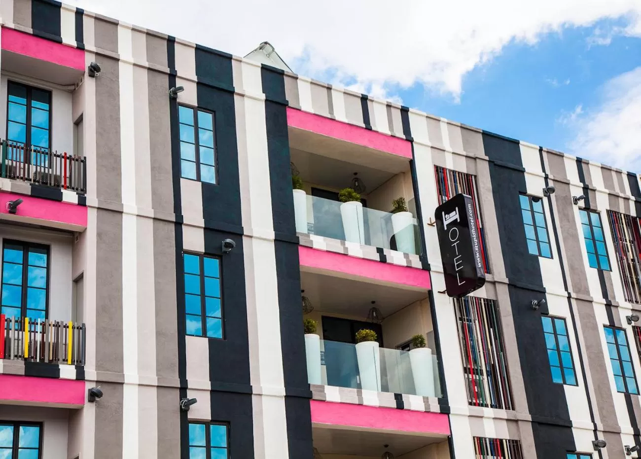 Facade/entrance in the youniQ Hotel, Kuala Lumpur International Airport