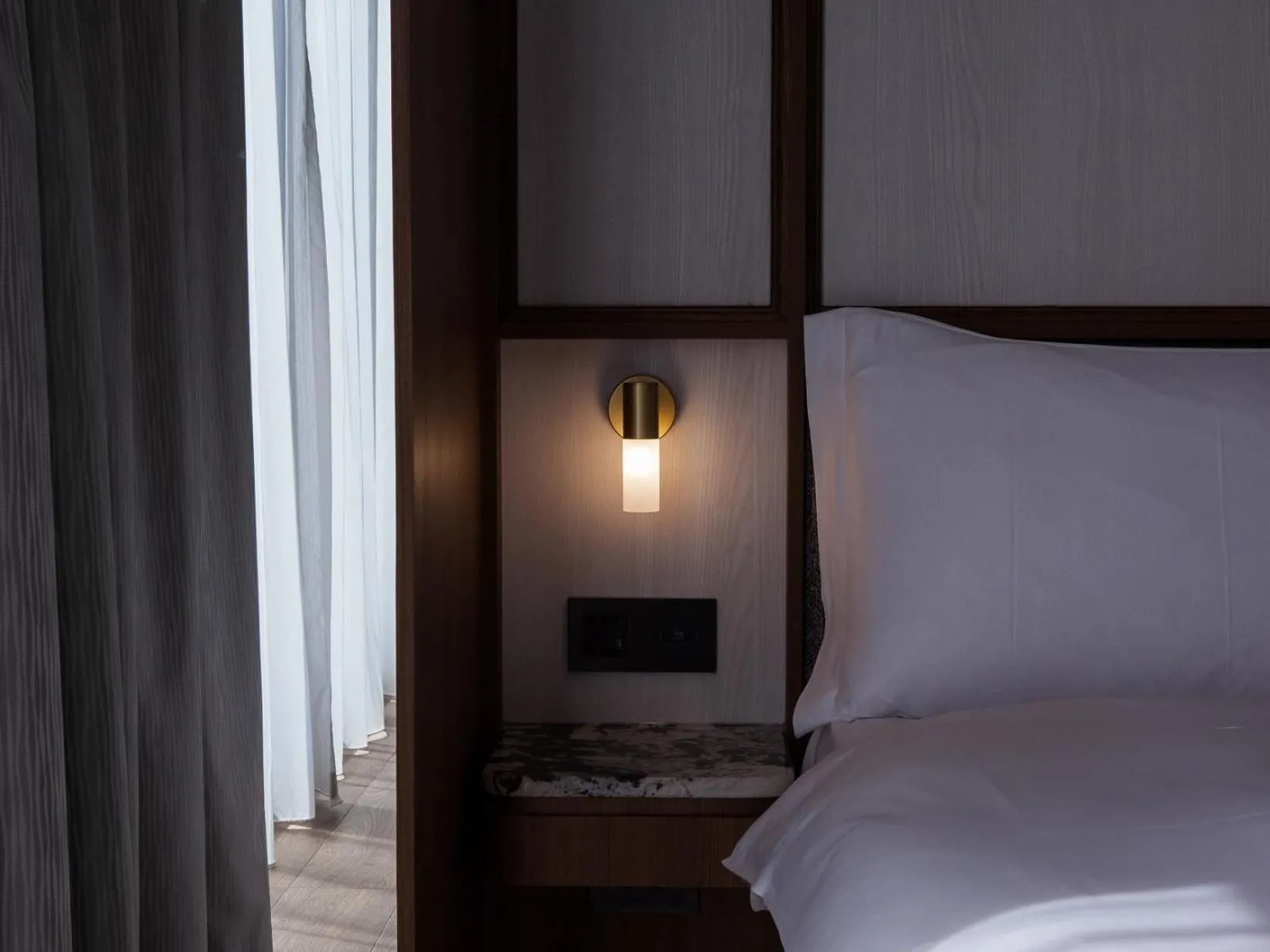 Bed in Hôtel de Ľeau