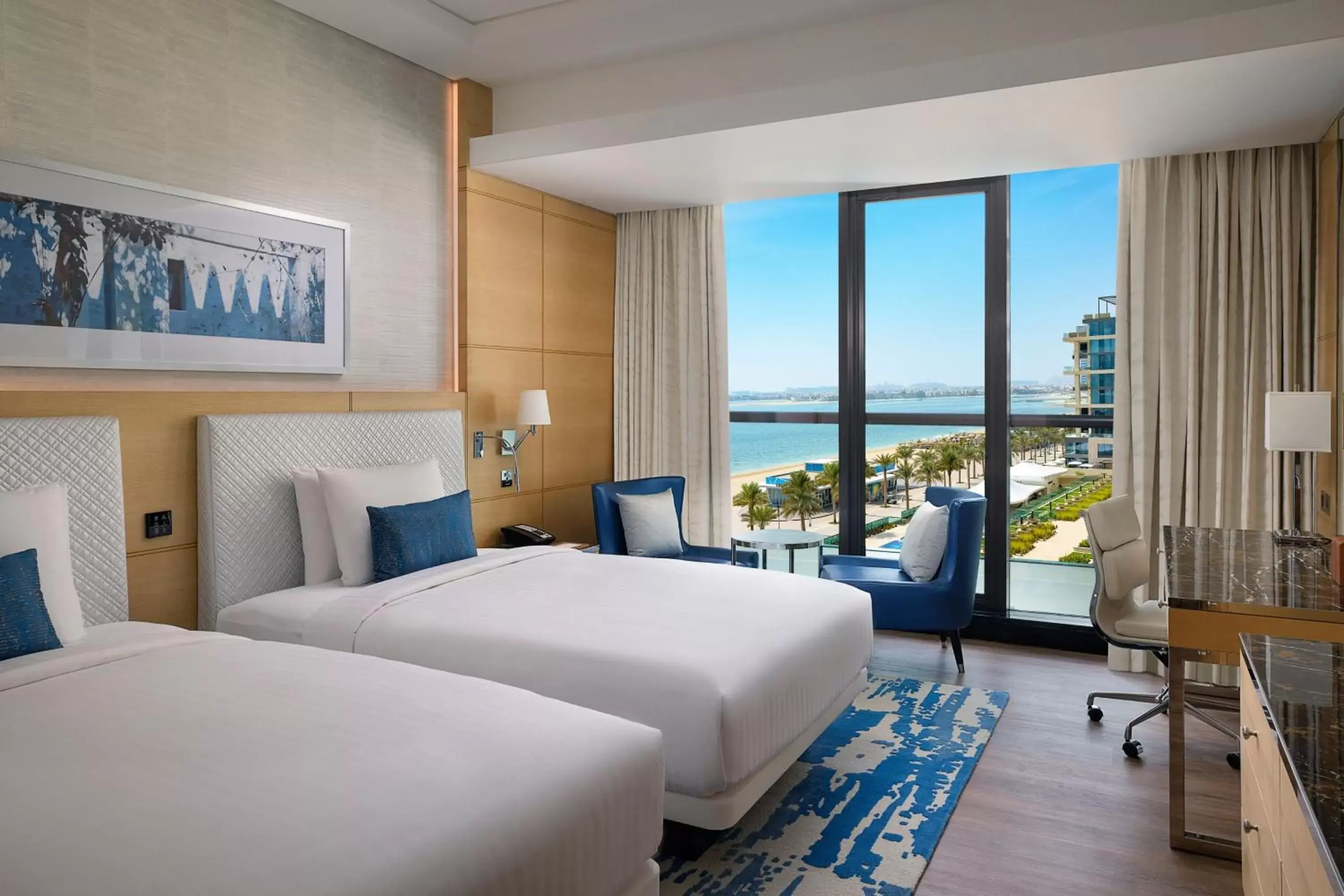 Grand Deluxe Room with 2 Double Beds and Partial Sea View – Private Balcony, Direct Access to Beach, Free Access to Kids Club in Marriott Resort Palm Jumeirah, Dubai Grand Deluxe Room with 2 Double Beds and Partial Sea View – Private Balcony, Direct Access to Beach, Free Access to Kids Club in Marriott Resort Palm Jumeirah, Dubai
