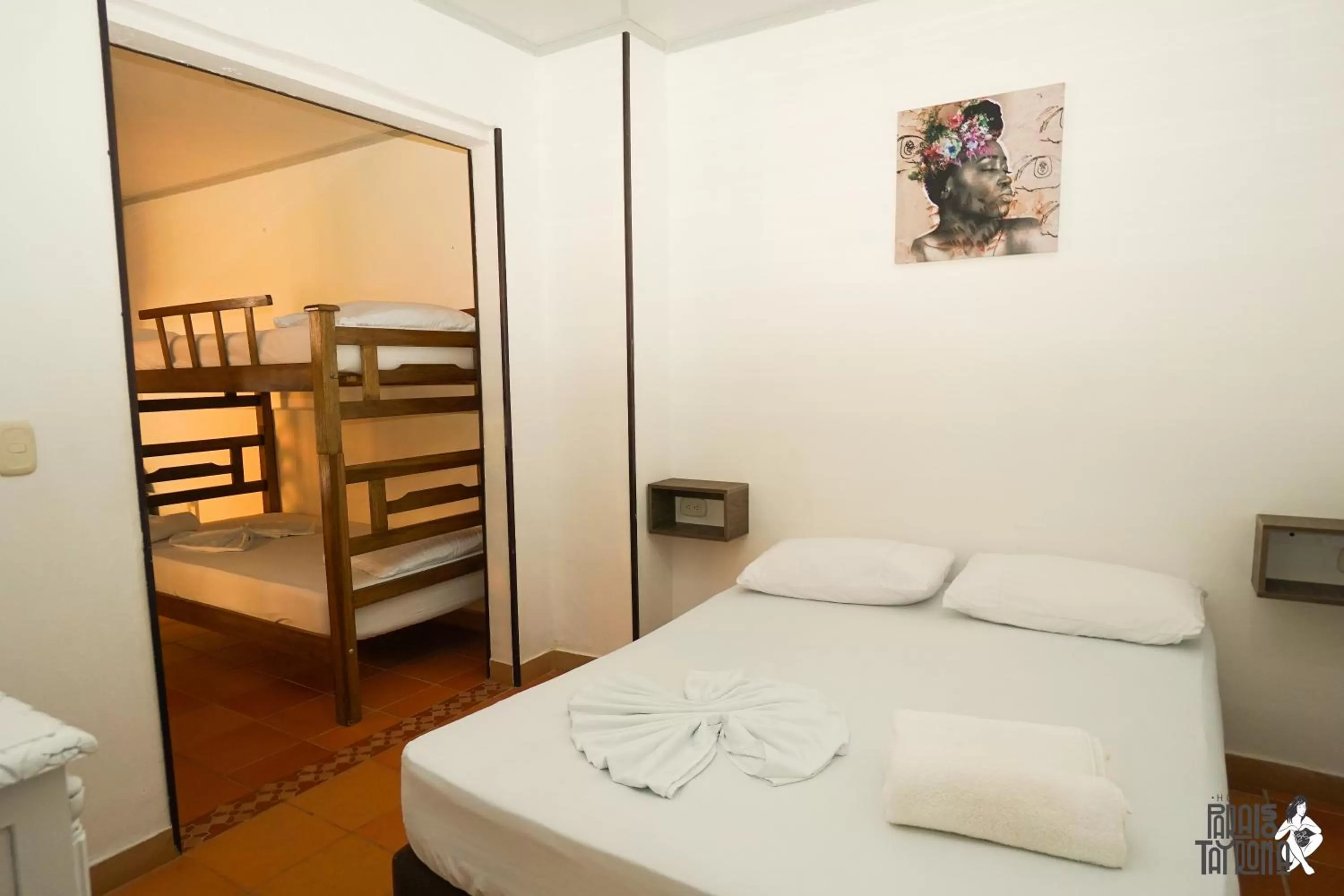 Bed in Hostal Paraiso Tayrona