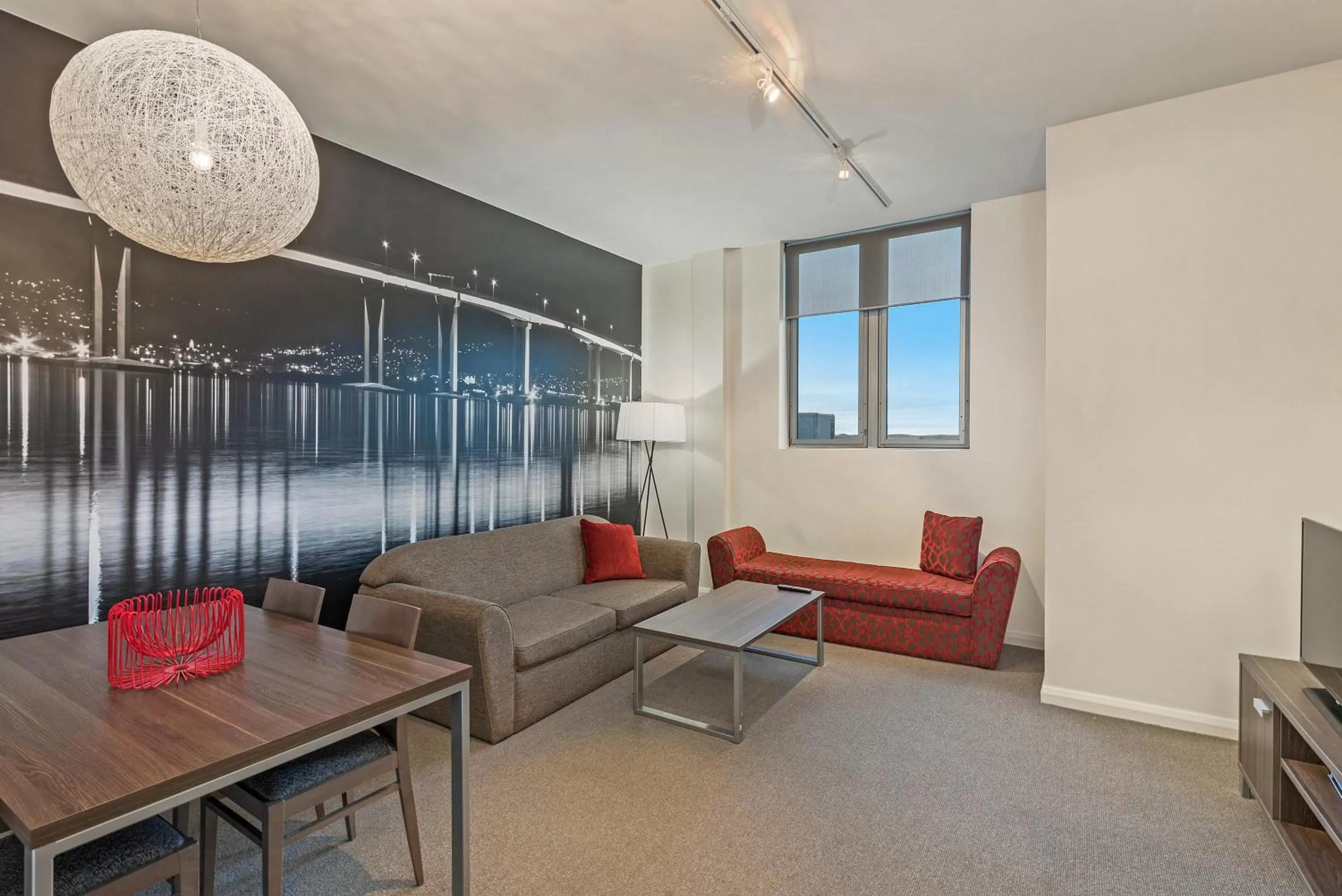 Living room in Mantra One Sandy Bay Road