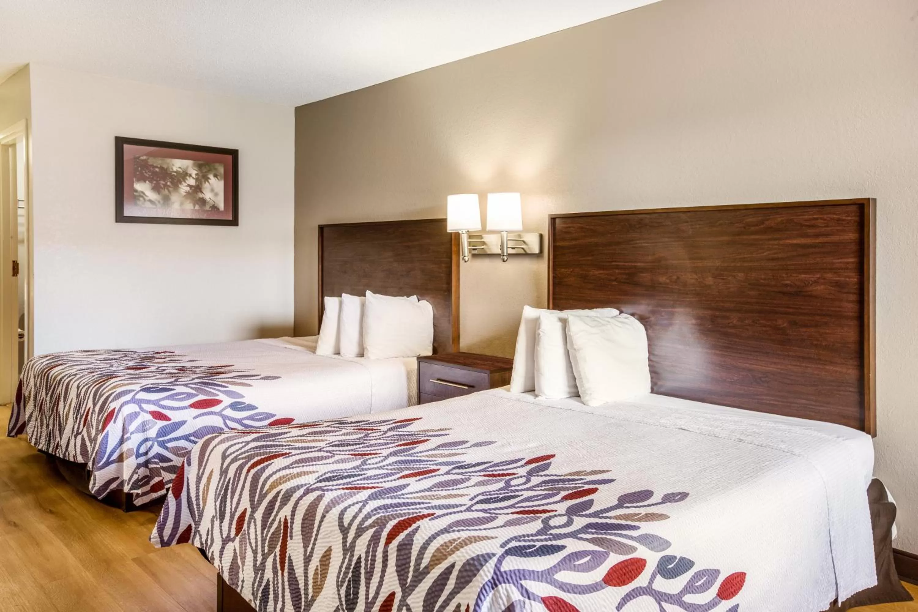 Deluxe Room with Two Queen Beds Disability Access Roll-In Shower Non-Smoking in Red Roof Inn Fayetteville I-95