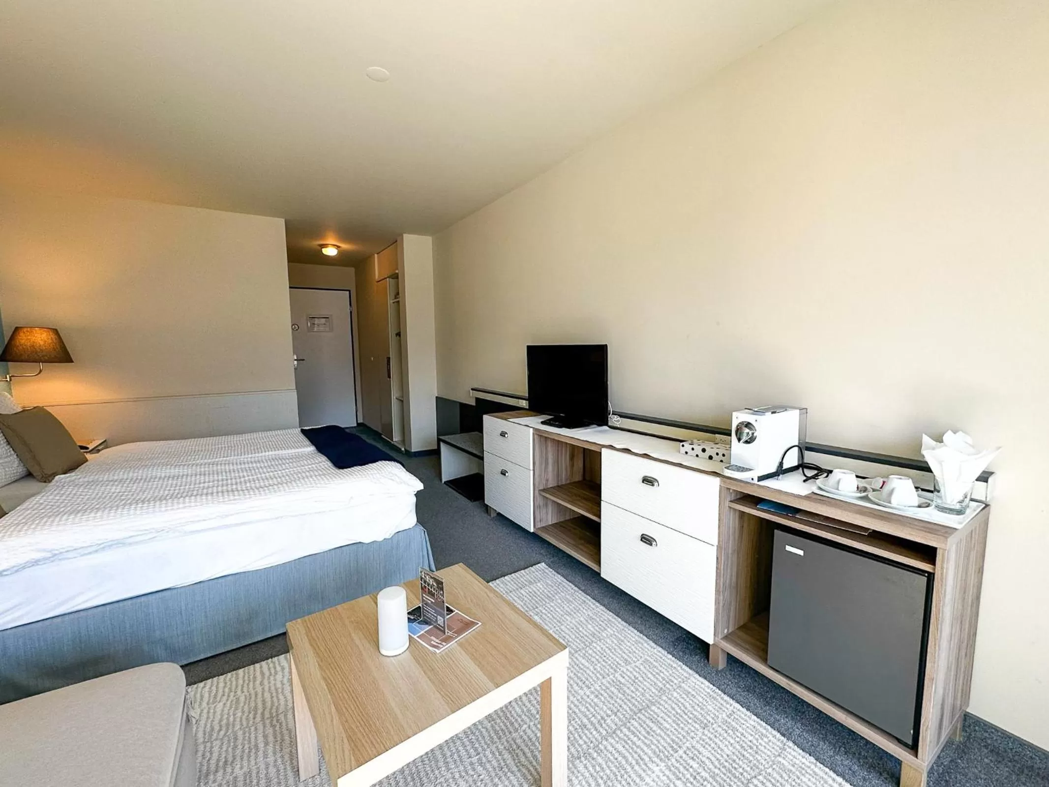 Bed in Seehotel Riviera at Lake Lucerne