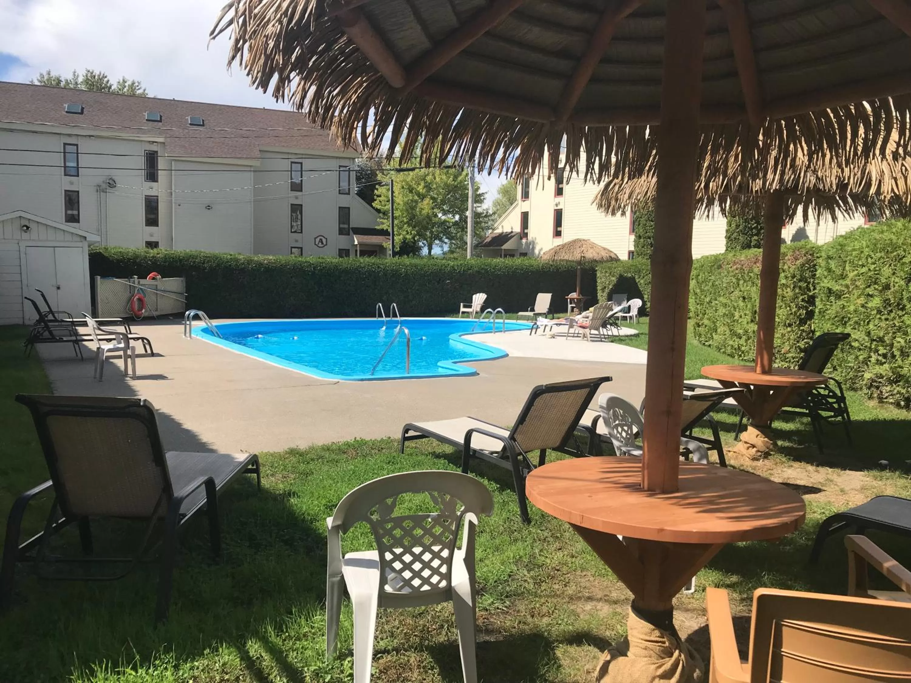 Swimming pool in Magog Waterfront Condo