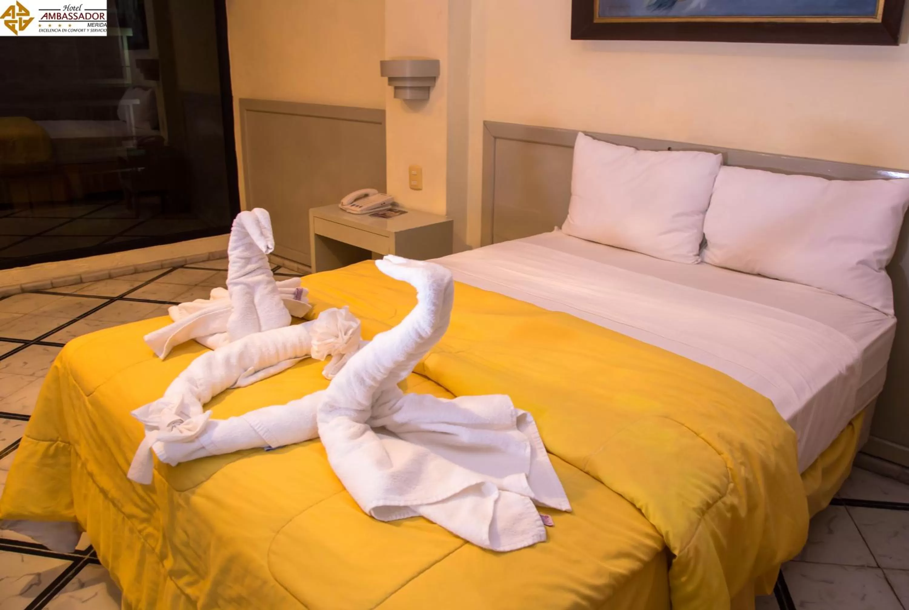 Bed in Hotel Ambassador Mérida