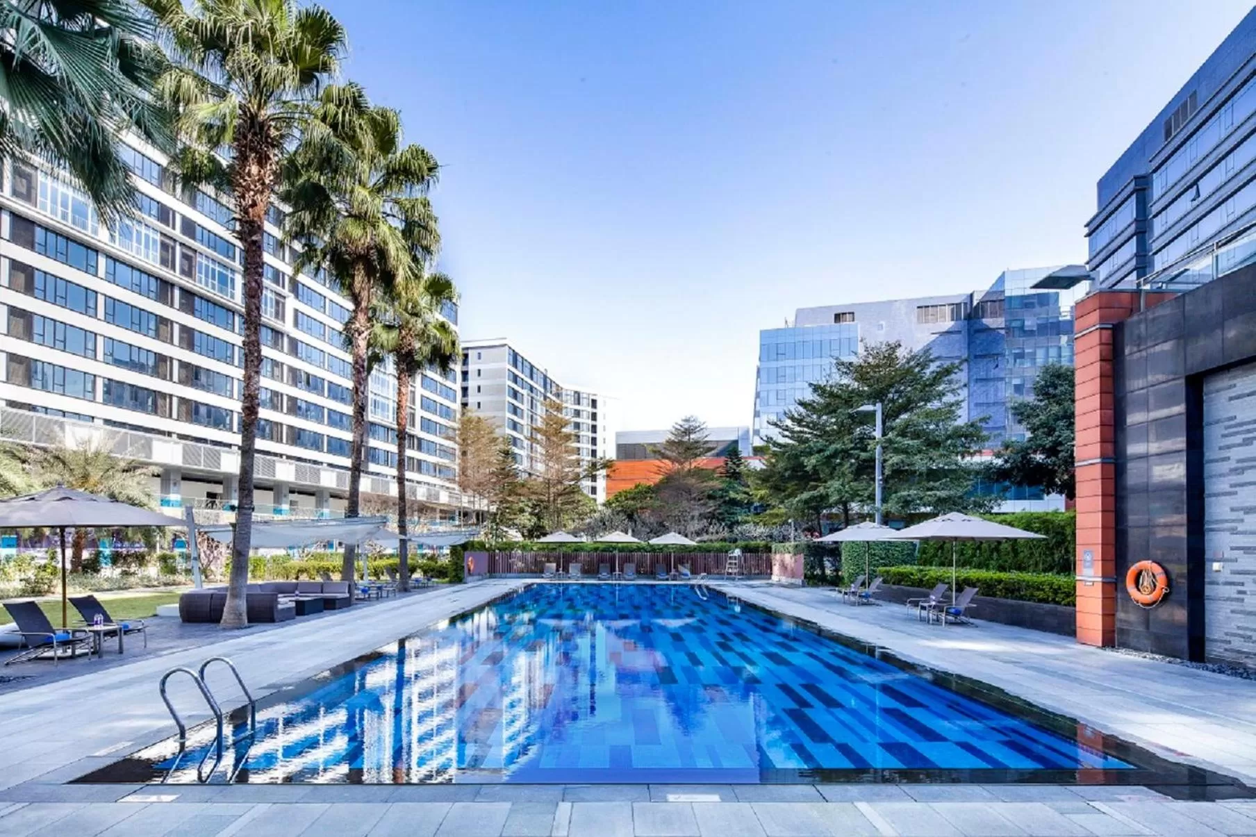 Swimming pool in Crowne Plaza Guangzhou Huadu by IHG - Free Shuttle bus between hotel to Exhibition Center During Canton Fair