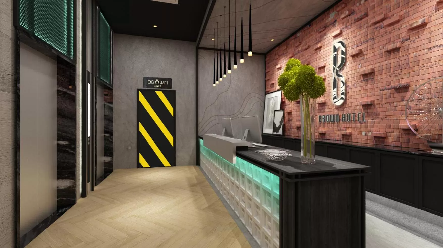 Lobby or reception in Brown Hotel