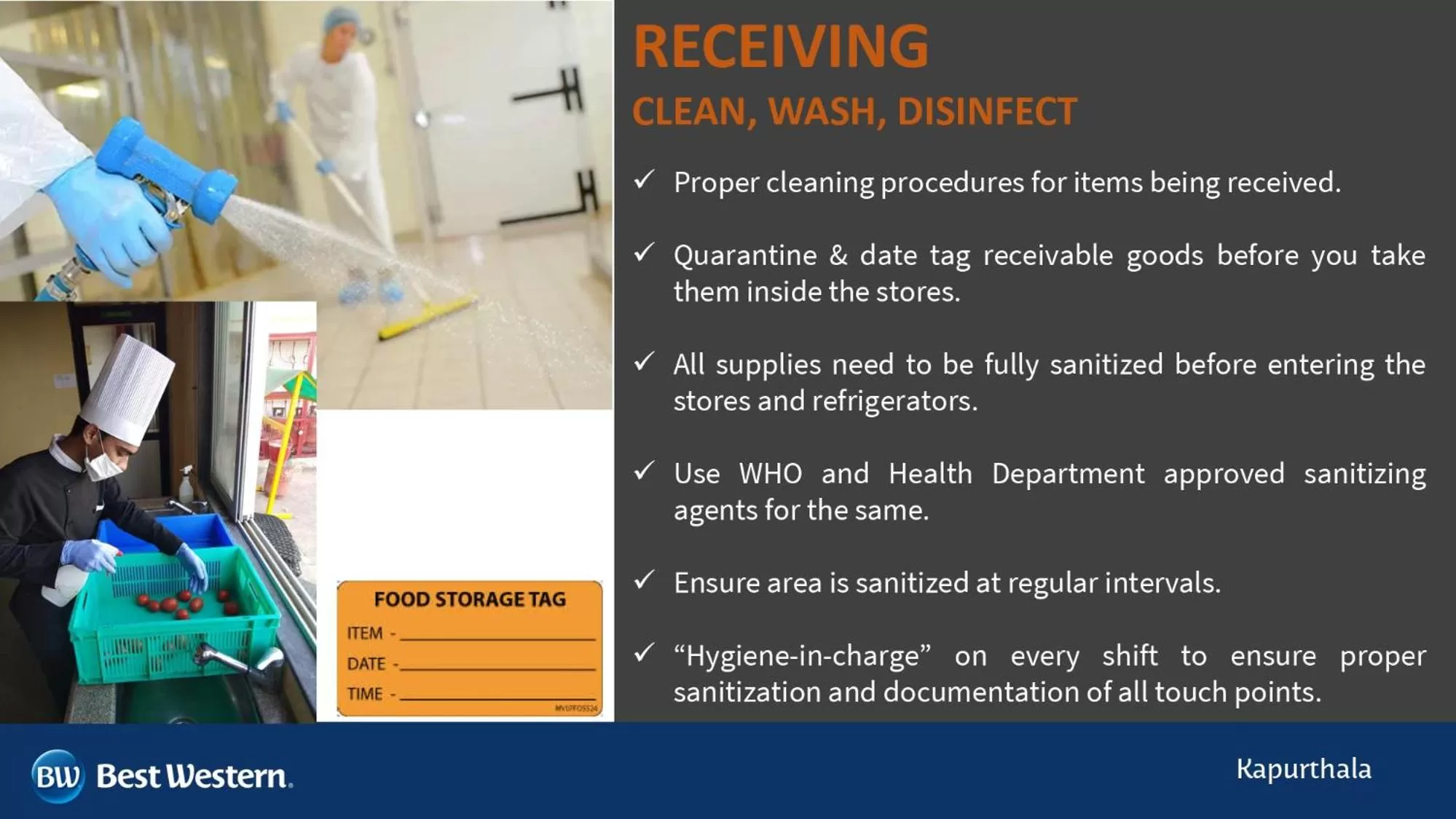 Logo/Certificate/Sign in Best Western Kapurthala