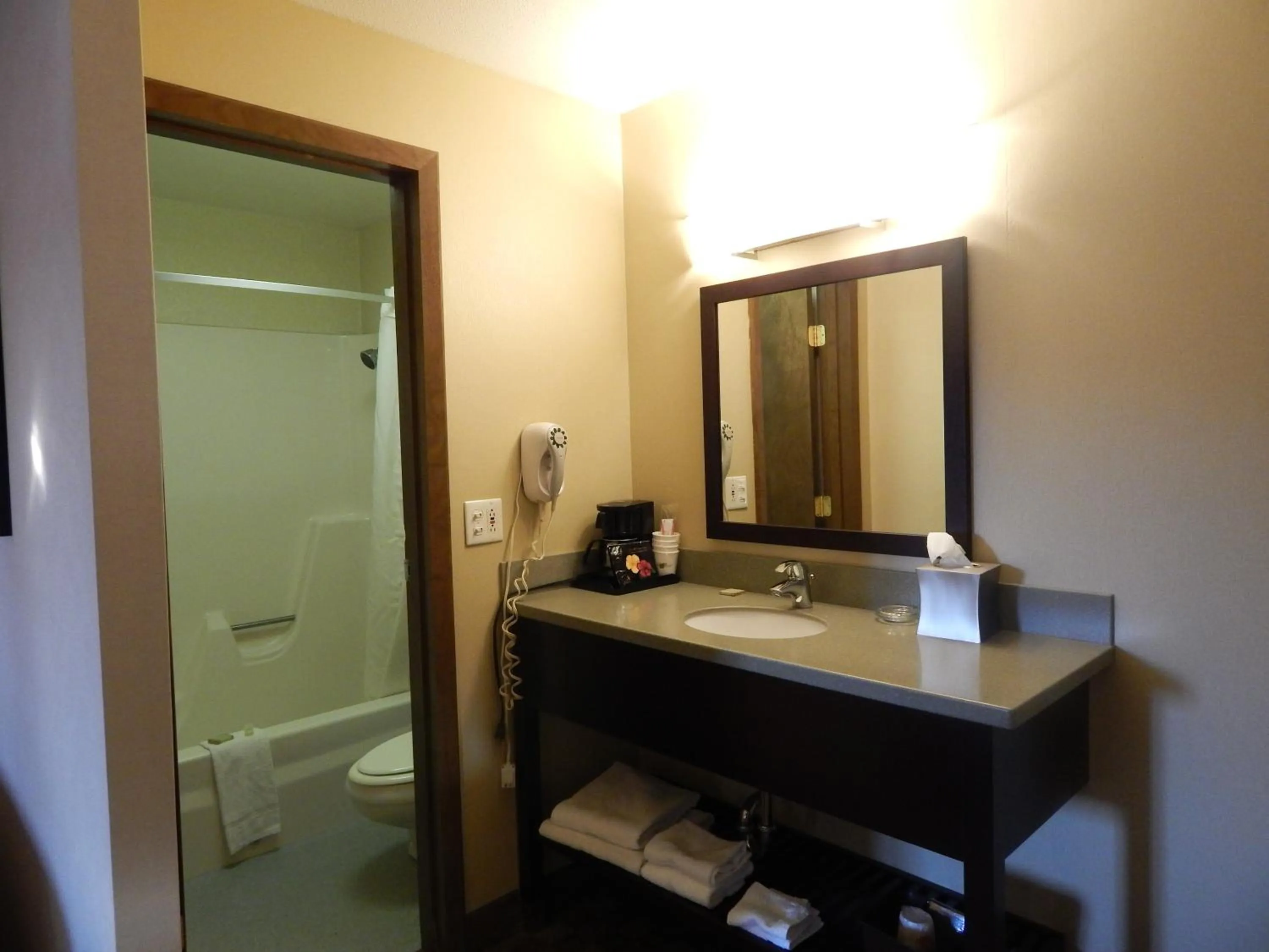 Bathroom in Super 8 by Wyndham White River Junction