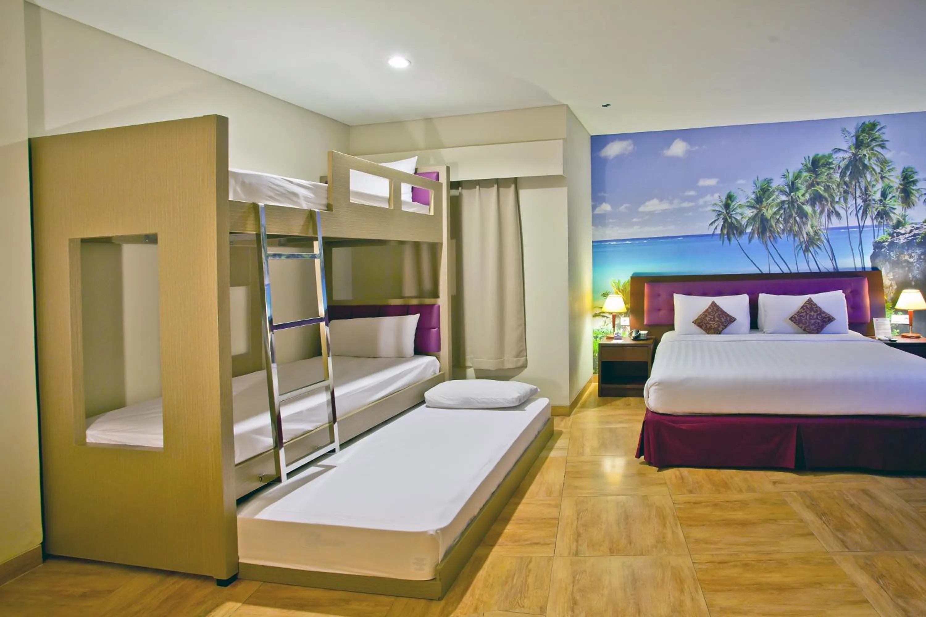 Family Room with Shower (5 People) and No Window in Kuta Central Park Hotel