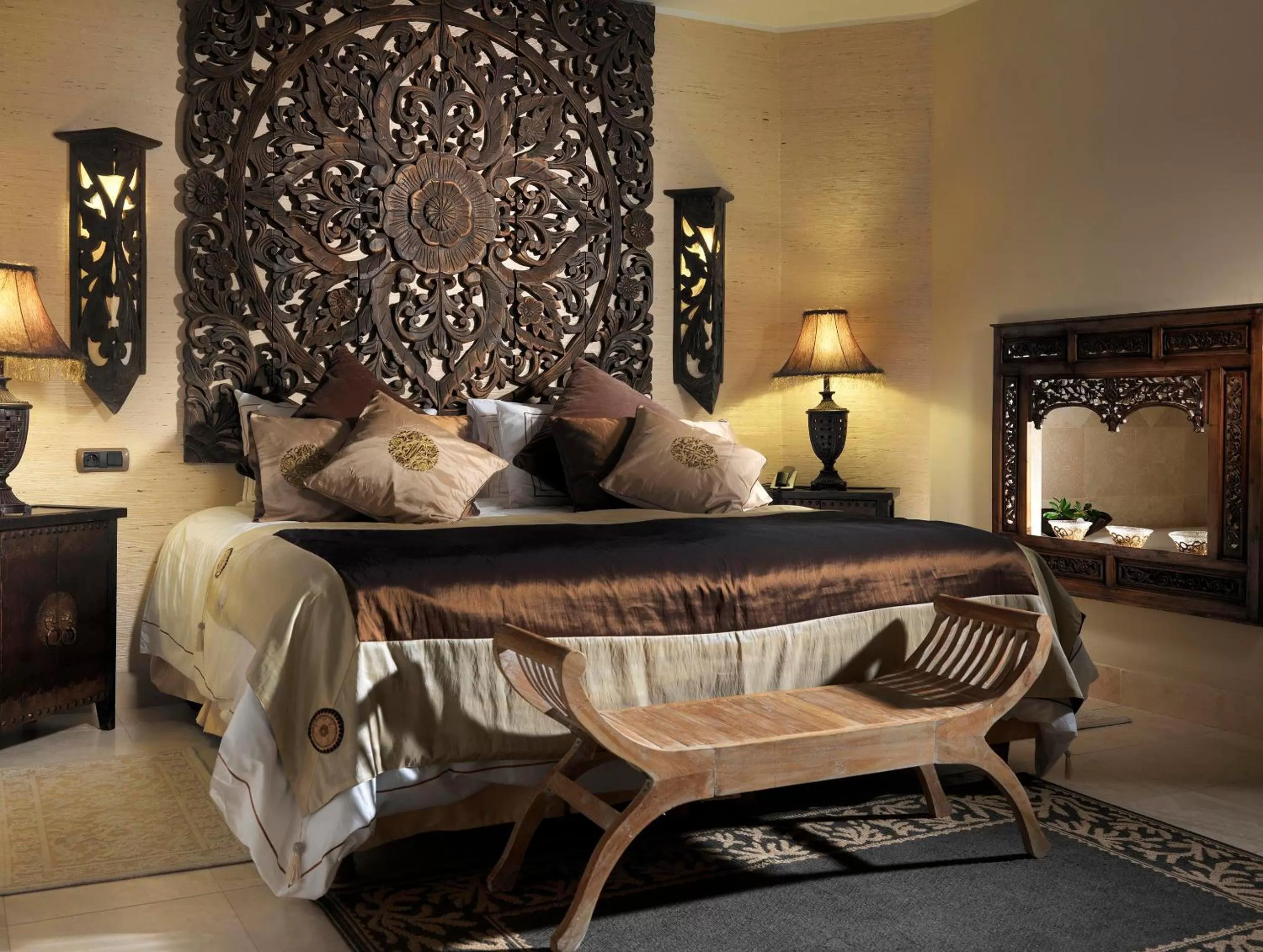 Bed in Royal Garden Villas, Luxury Hotel