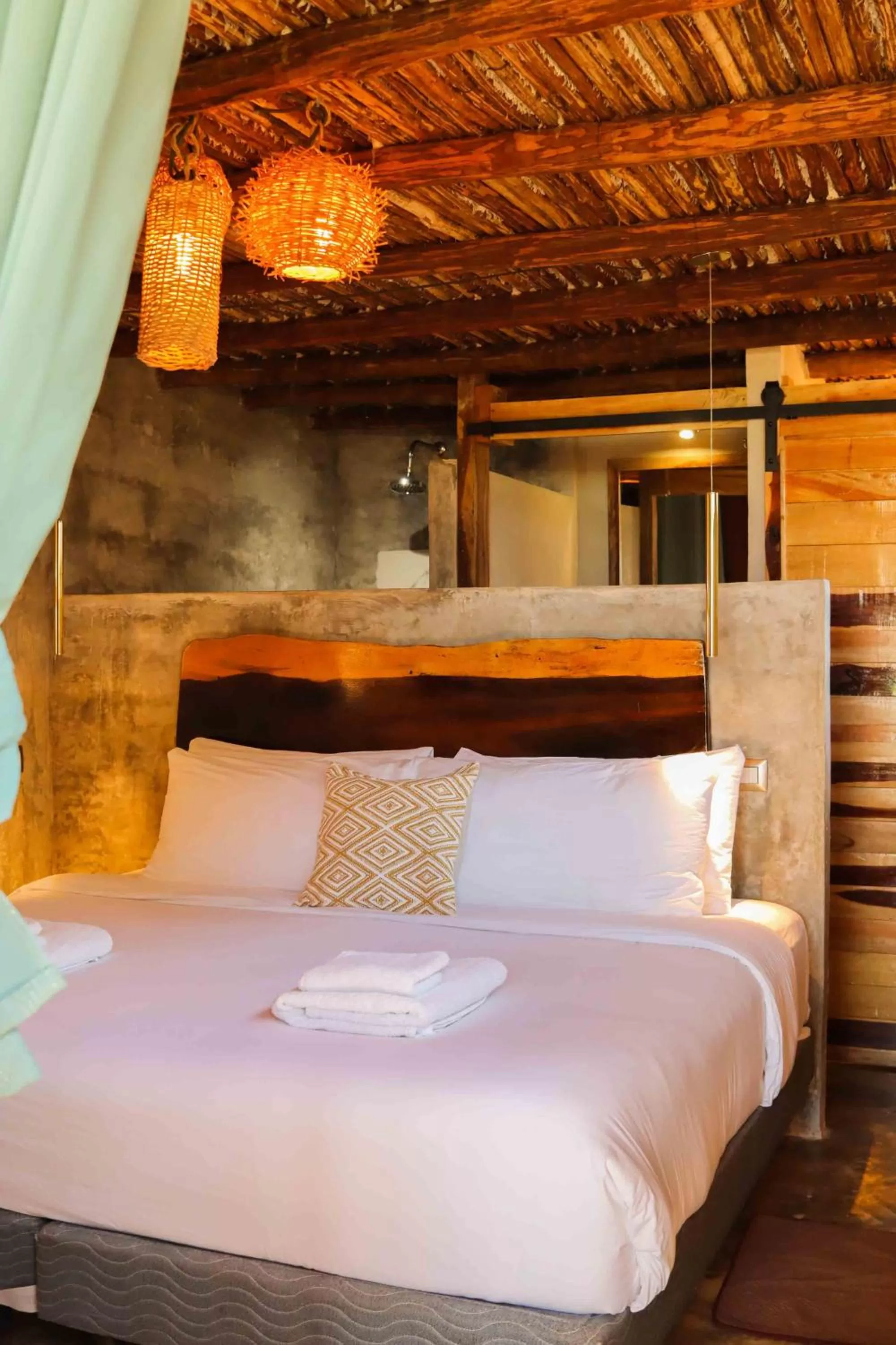 Bed in Casa Mate BeachFront Cabañas El Cuyo