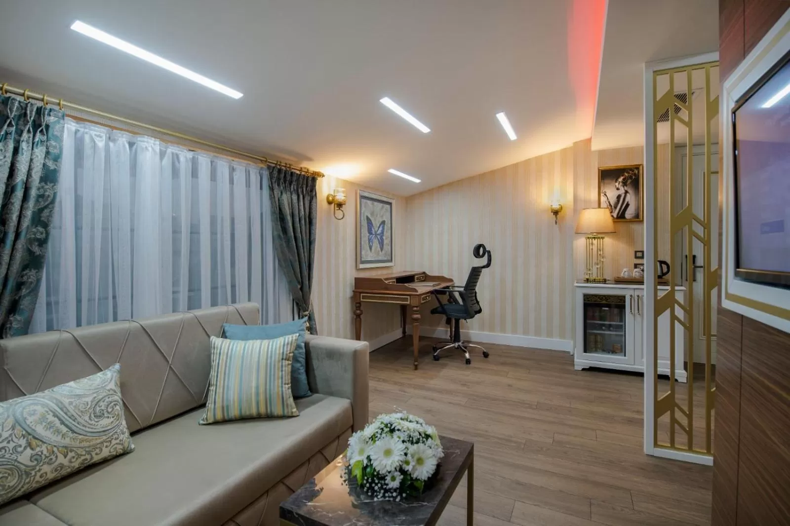 Seating area in Elysium Green Suites