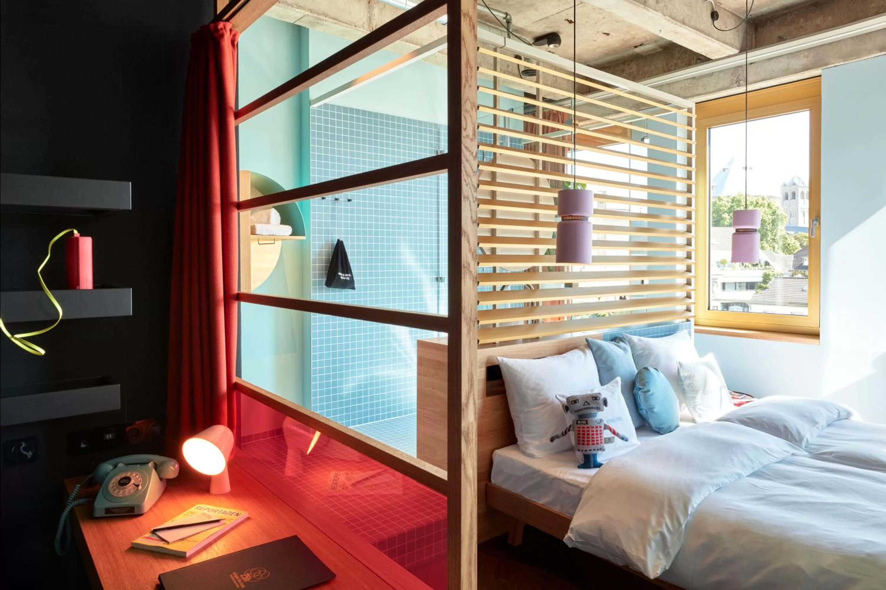 Seating area, Bed in 25hours Hotel The Circle