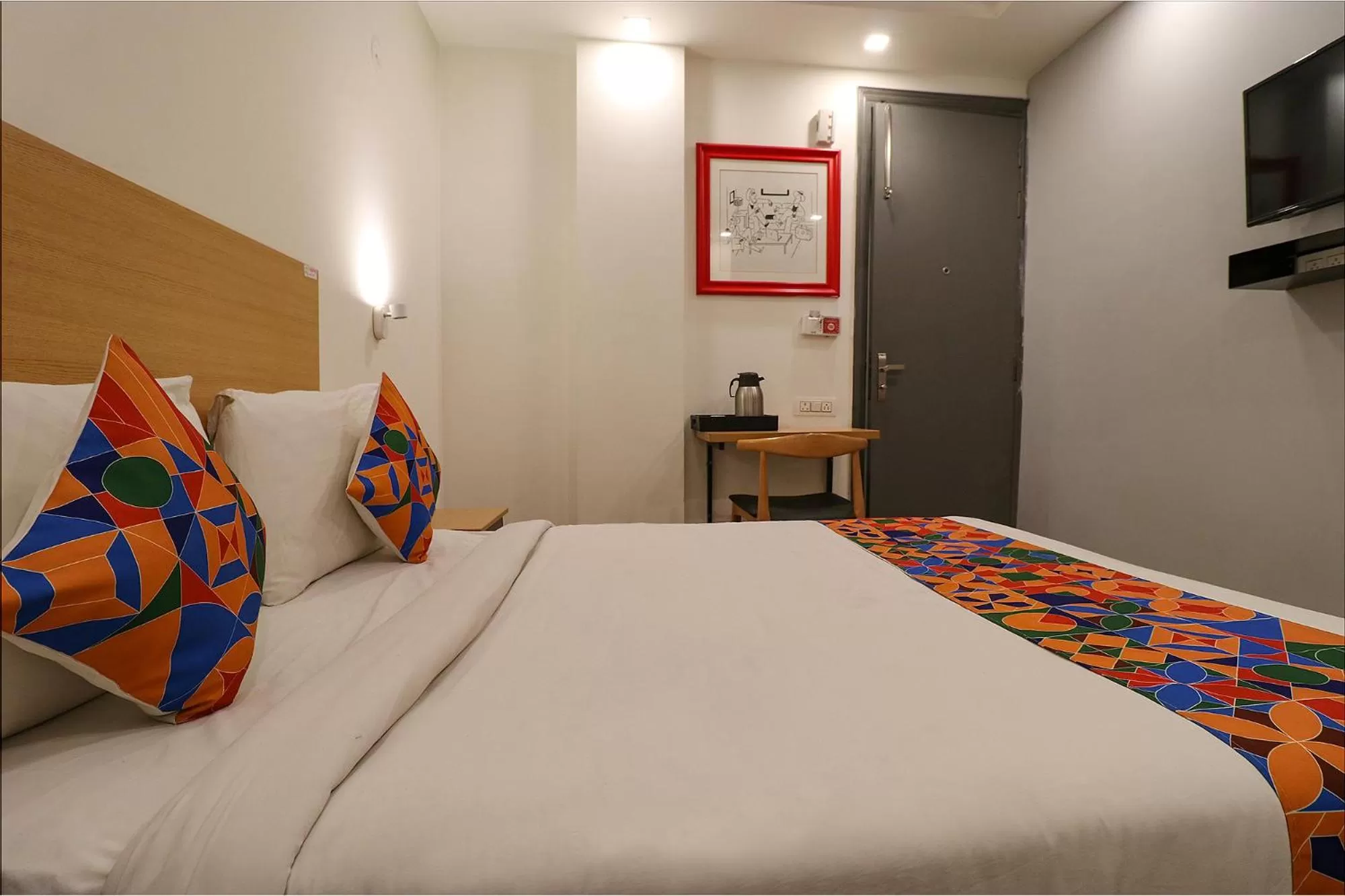 Photo of the whole room, Bed in FabHotel The Chaitanyas Rohini sec 18