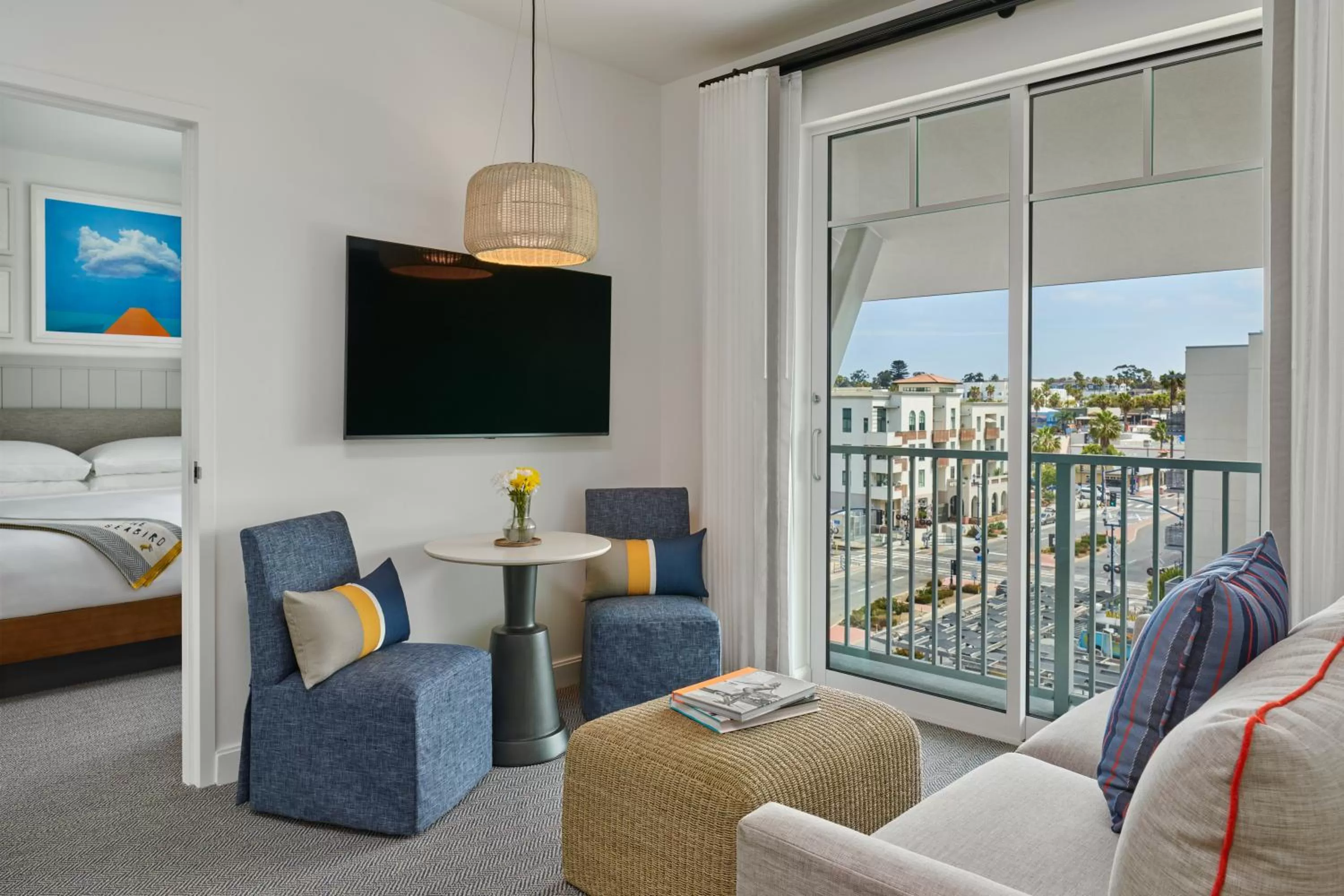 Living room, Bed in The Seabird Ocean Resort & Spa, Part of Destination Hotel by Hyatt