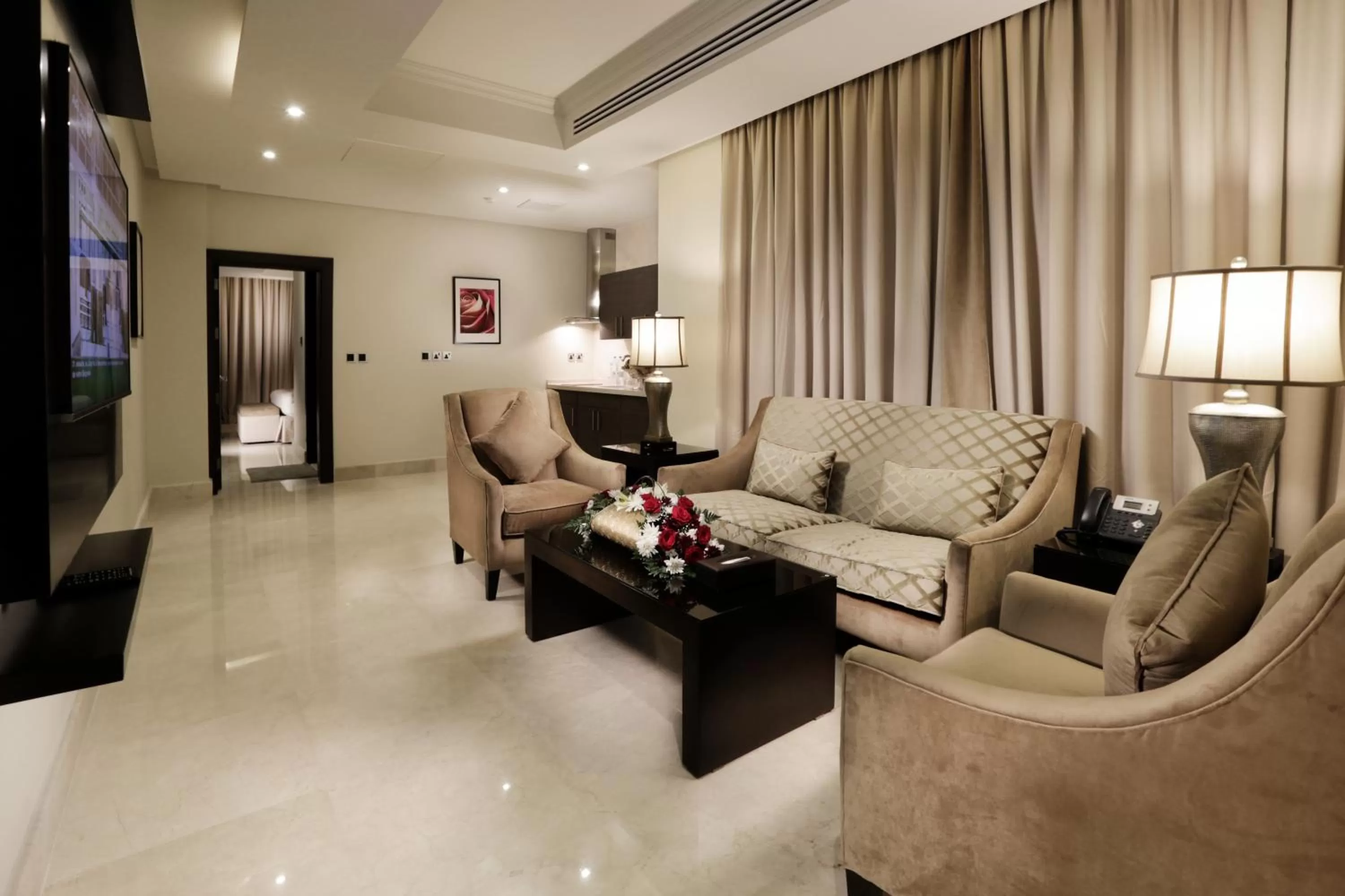 Living room in Aswar Cortoba Serviced Apartments Riyadh