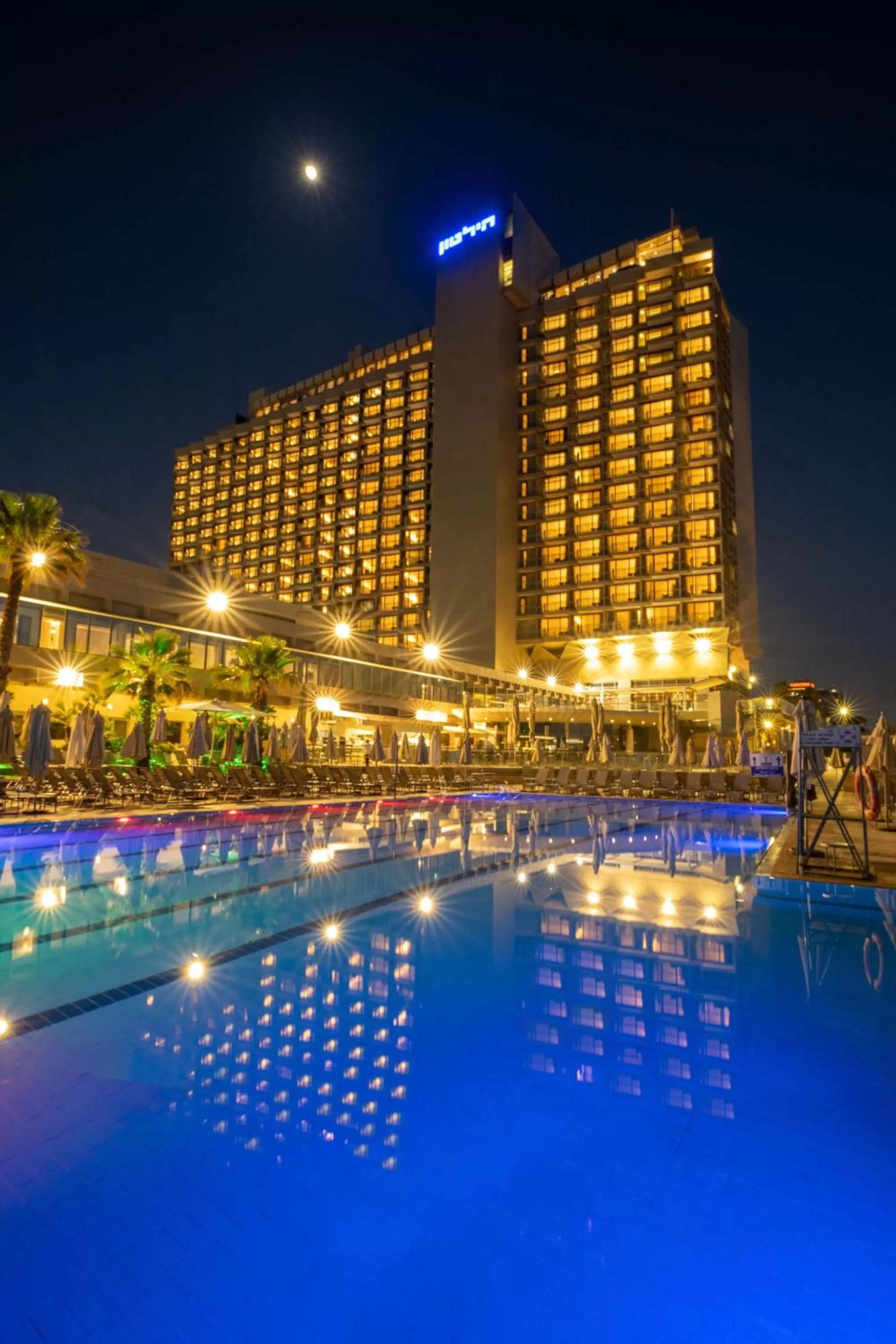 Pool view in Hilton Tel Aviv Hotel