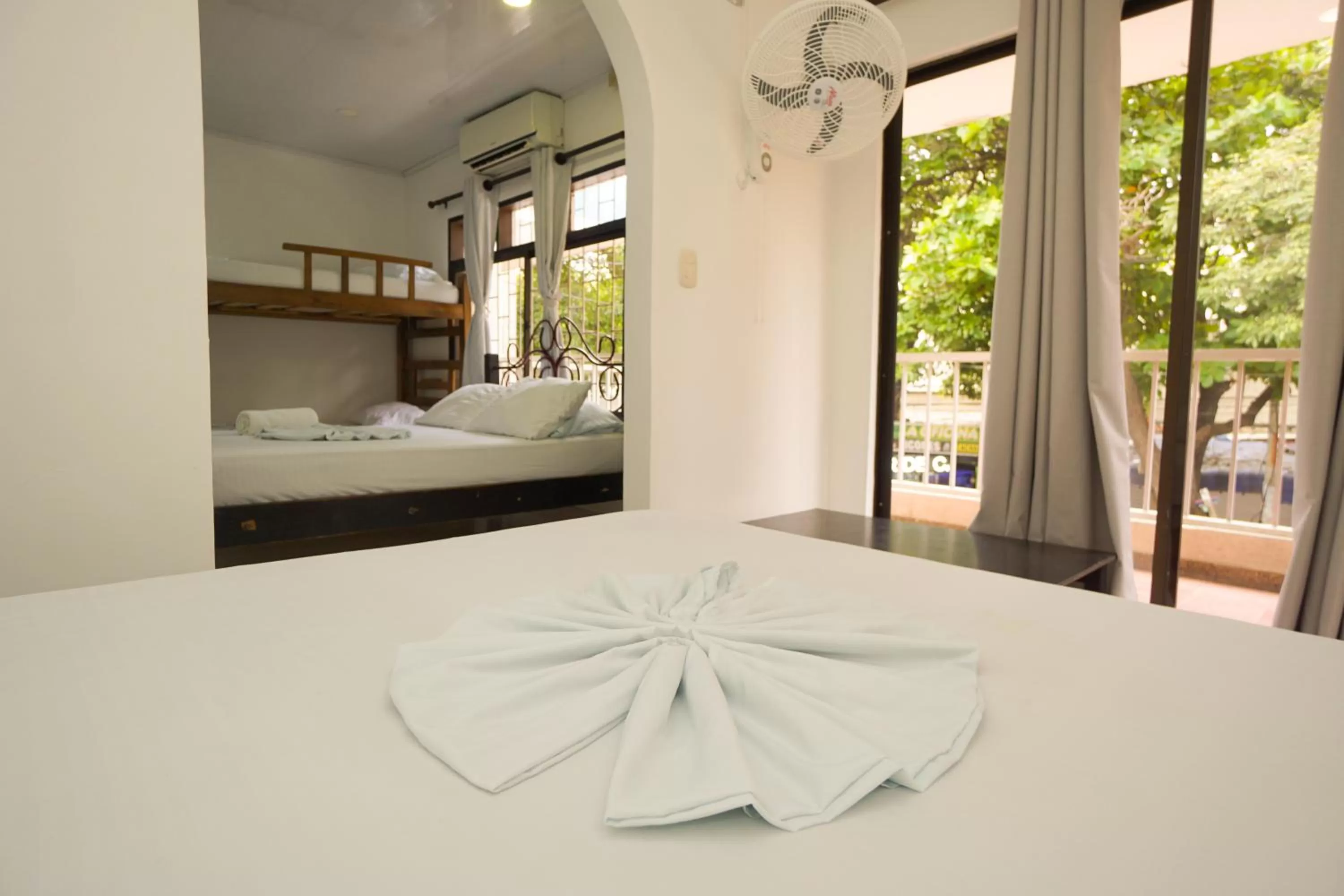 Bed in Hostal Paraiso Tayrona